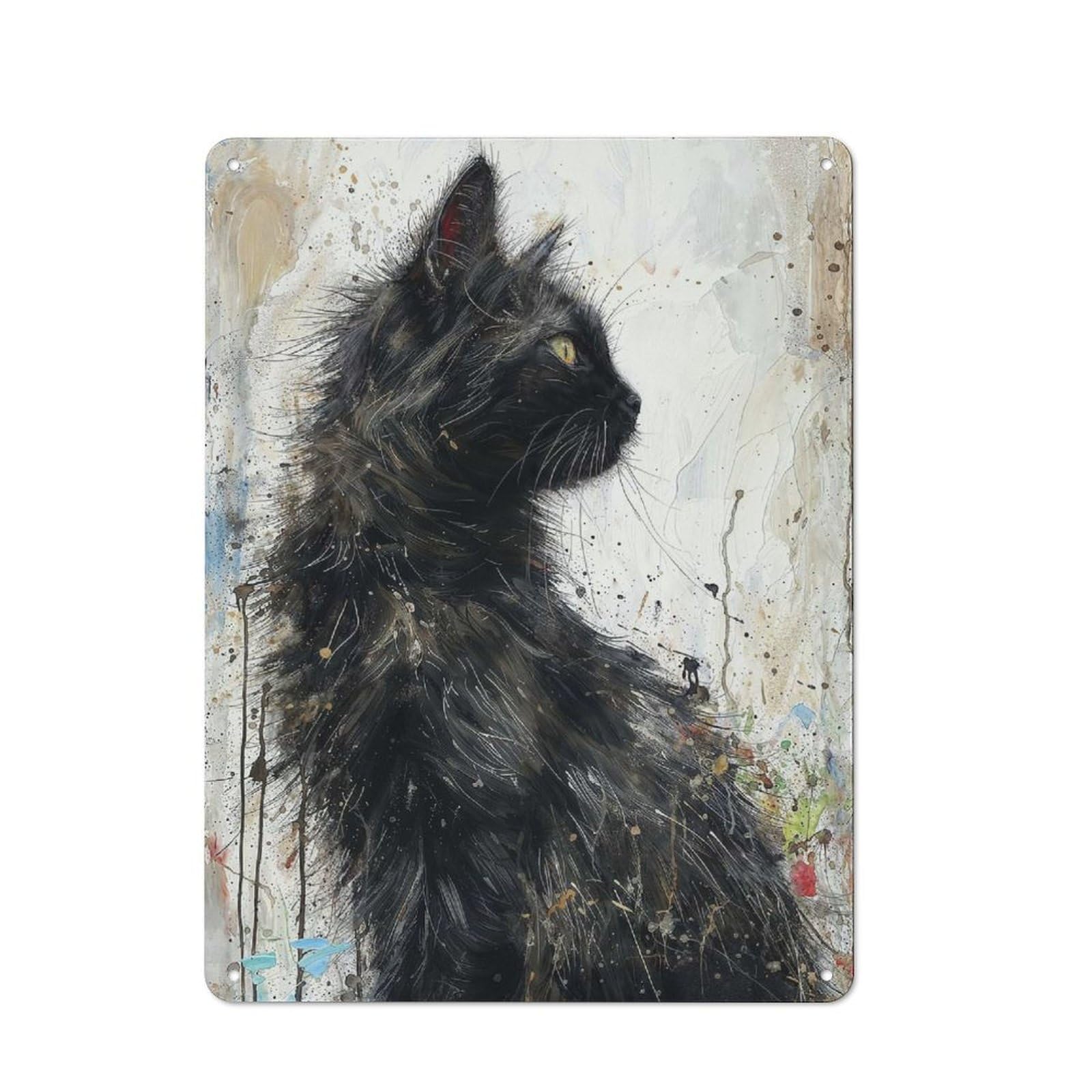 Junmoney Gaze Of Night Tin Wall Plaque With Design 40X30cm, Country Vintage Cottage Wall Art For Kitchen, Cottage, Porch Or Garden Room