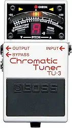 BOSS Afinador de piso cromático TU-3 para guitarra e baixo | Desempenho padrão da indústria | Corpo resistente ao tanque BOSS Stompbox | Medidor de LED de 21 segmentos | Precisão de +/- um centavo |