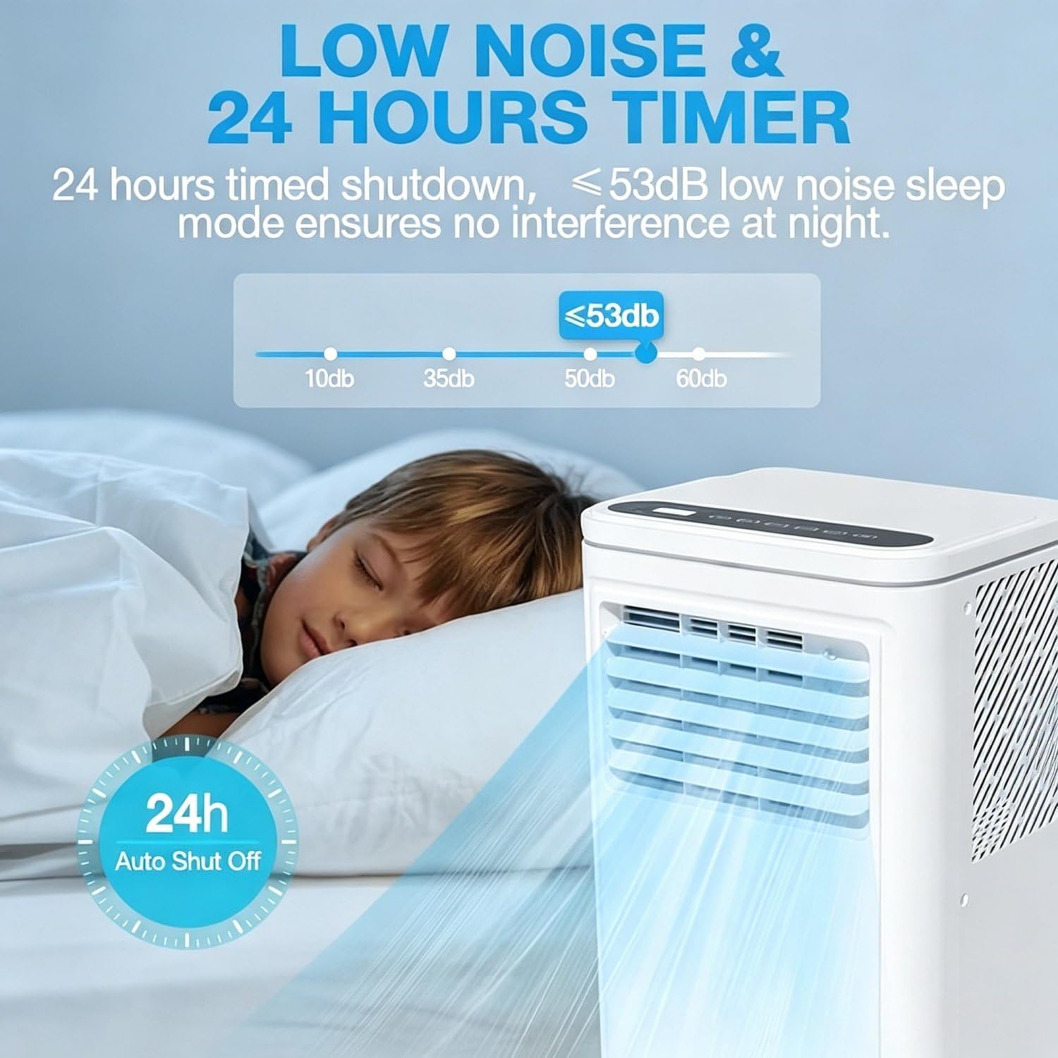 Climatiseur Portable avec télécommande et roulettes 18000BTU | Climatiseur mobile sur pied ; poignée ergonomique ; pour un refroidissement flexible d'une pièce à l'autre