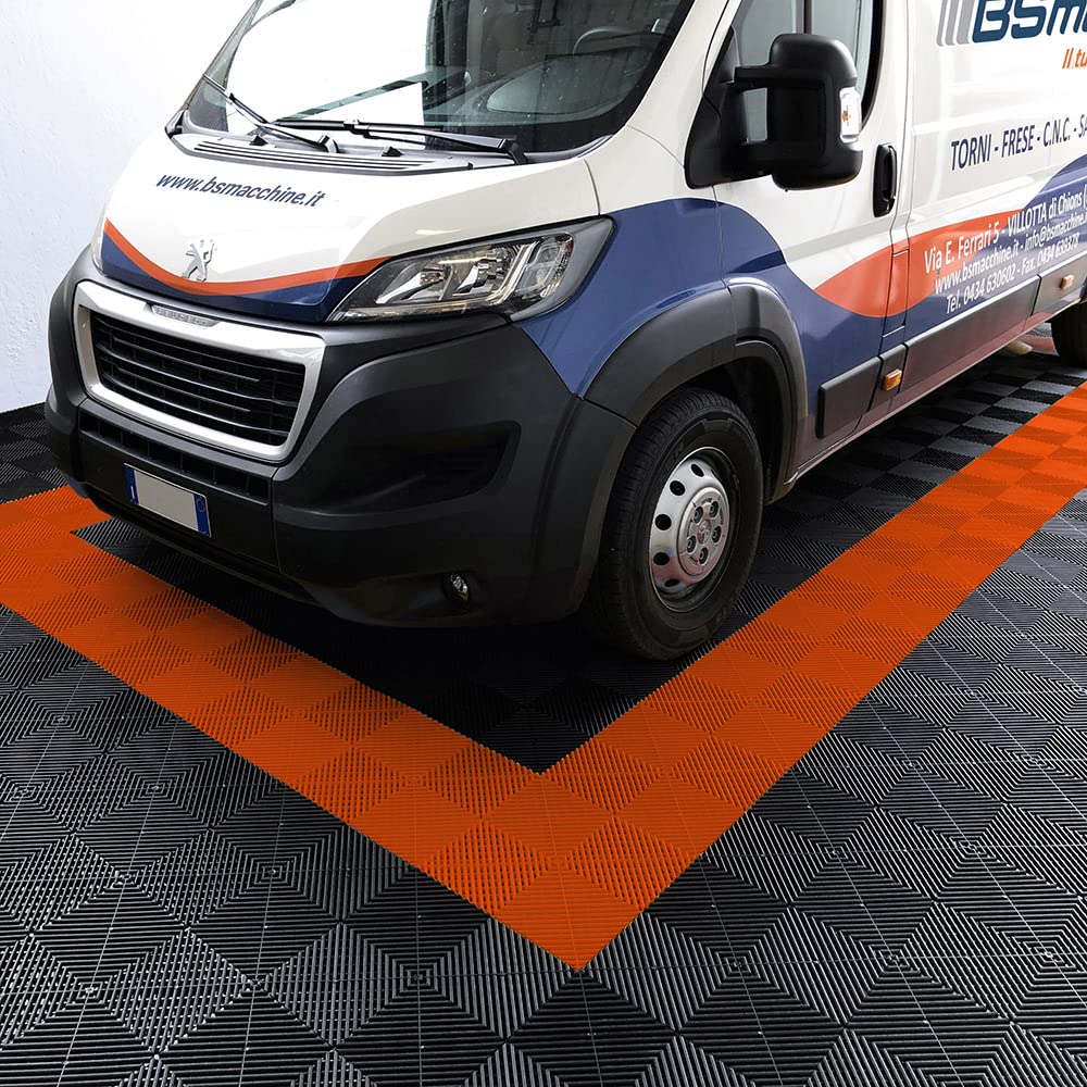 SOGI PAV-03-AR PP Fliesen für Werkstatt, Garage - 1 qm - 10 qm - 50 qm - 100 qm - Farbe Orange (50 qm = 312 Fliesen)