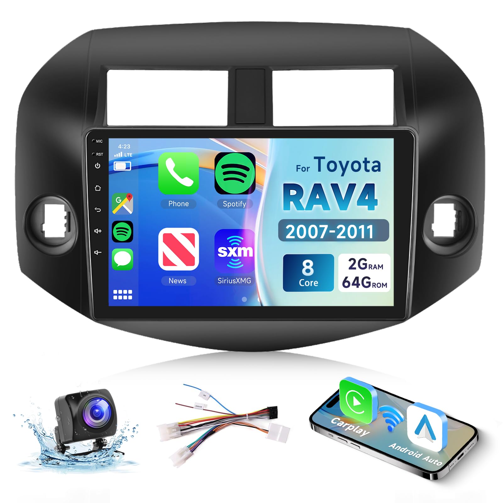 ASVEGE Android Auto Radio 7 Zoll Für Chevrolet Aveo/Epica/Captiva - 4+64GB, CarPlay, GPS, Bluetooth - Inkl. Rückfahrkamera