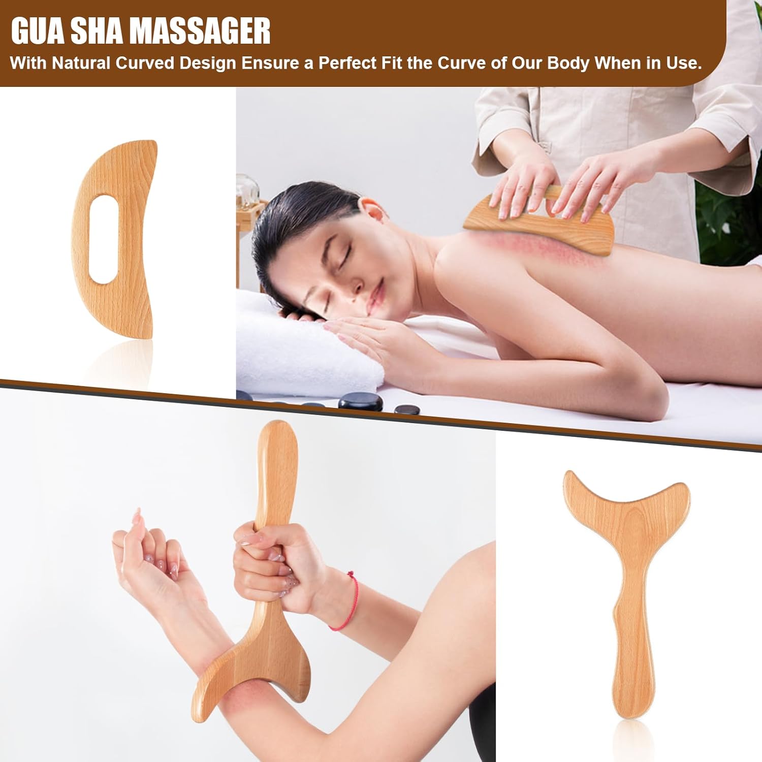 Wood Therapy Massage Tool 6 in 1,Lymphatic Drainage Massager Maderoterapia Kit Professional Body Cellulite Massager for Body Sculpting,Contouring,Relief Muscle,Anti-Cellulite - Image 6