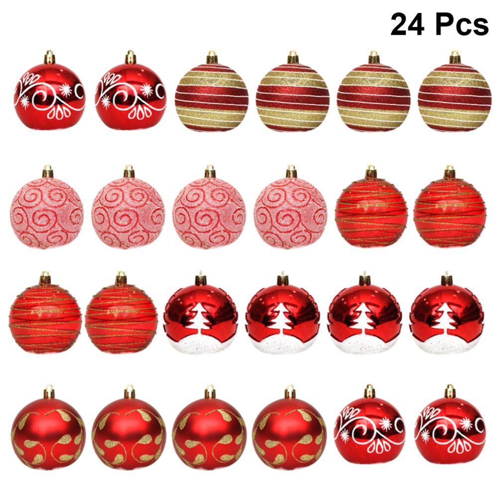 Pièces Décorations d'arbre De Noël Ornements De Boule pour Le Sapin De Noël Ornements De Boules De Mini Boules De Noel Décor Suspendu De 6cm Balle Suspendue