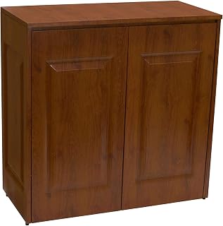 Household Essentials Steel Frame Tilt-Out Hamper Cabinet with Faux Wood Accents