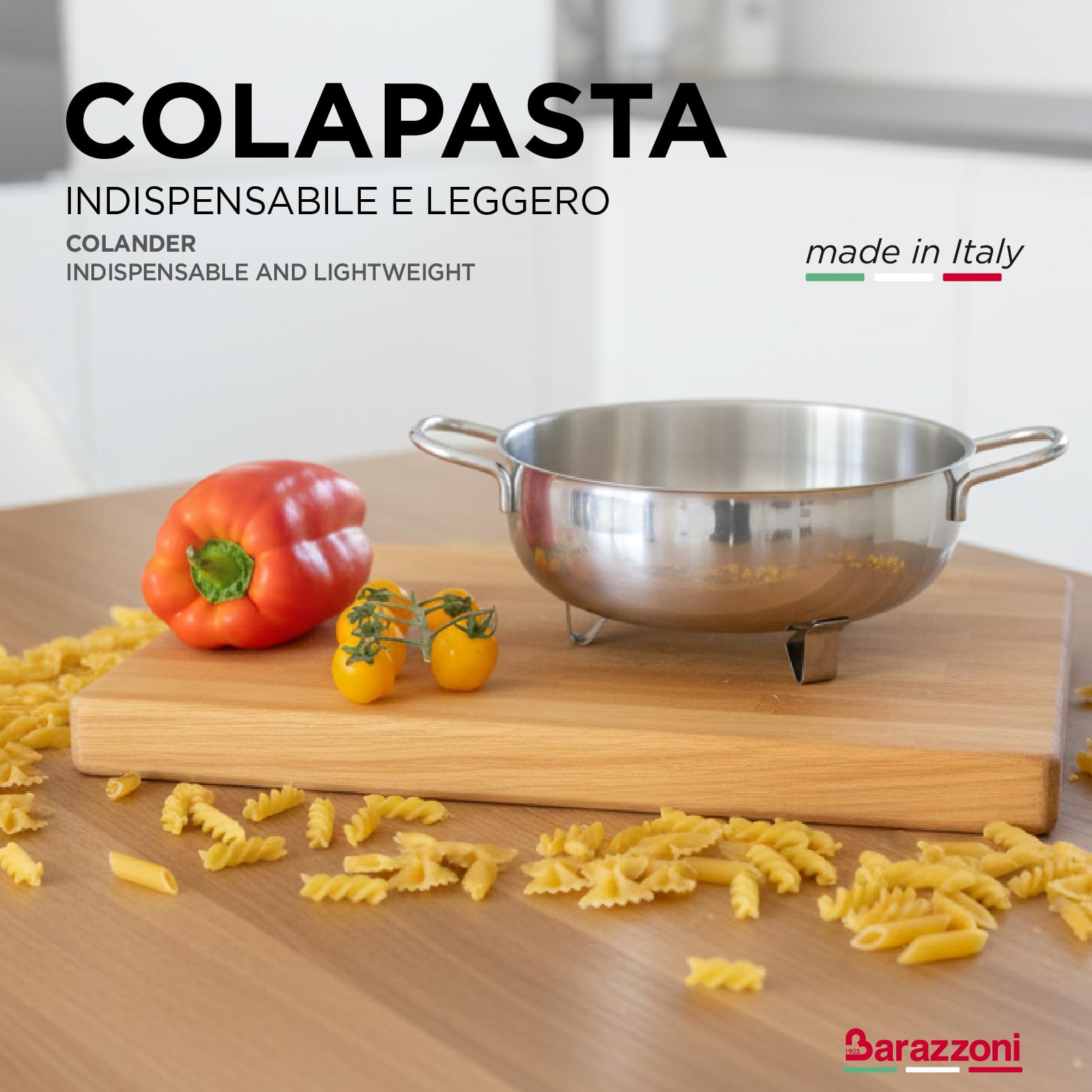 Barazzoni Nudelsieb 22 cm Edelstahl 18/10 Spezialsieb