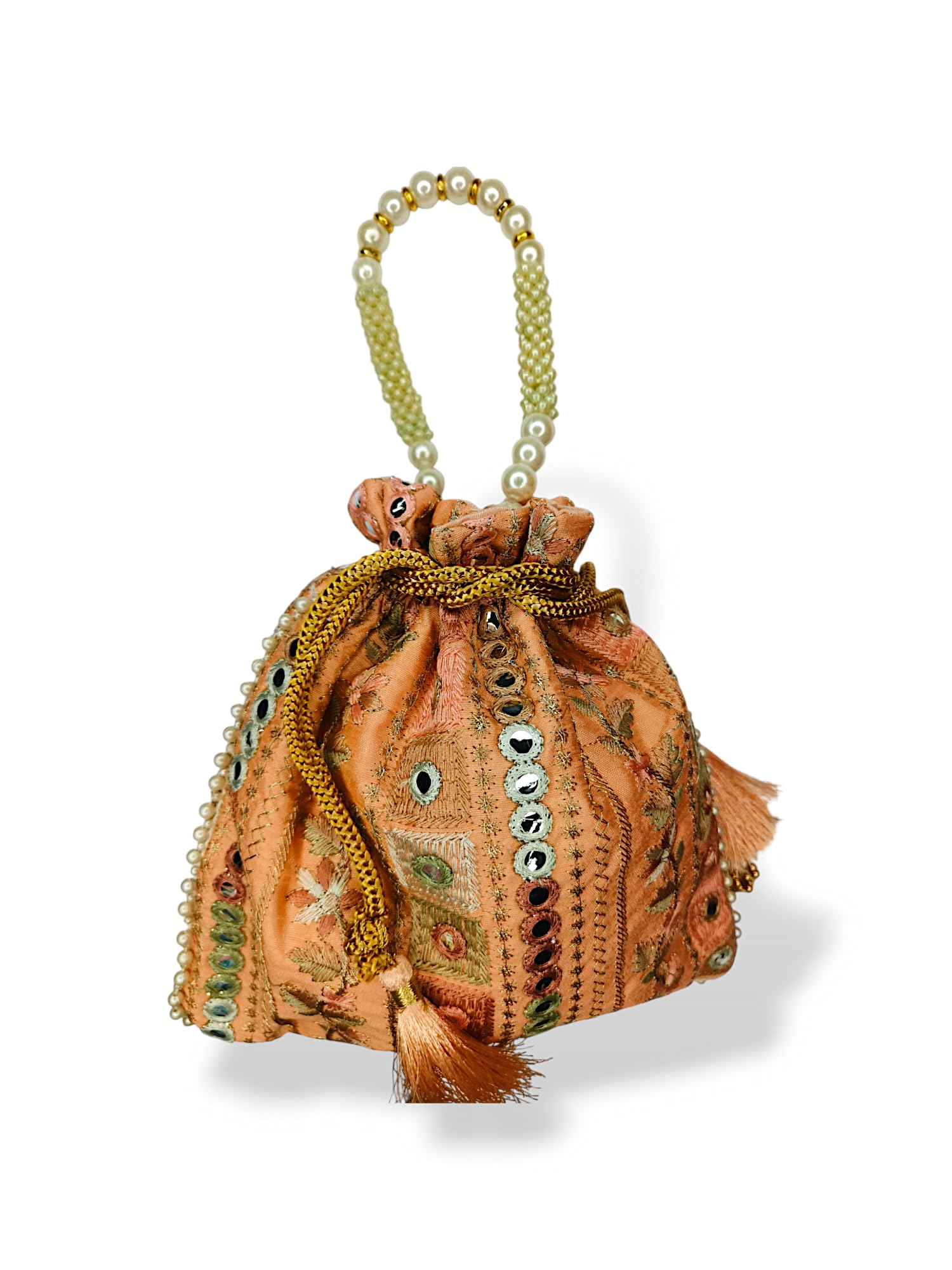 Embroidered Silk Potli Bags - Handcrafted for Weddings, Festive Season & Special Occasions with Beads and Sequins - Proudly Made in India-image-34