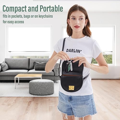 Miniatura 3 de Navaja de bolsillo pequeña para mujeres y hombres, hoja de acero inoxidable de 1 pulgada, mango de aluminio verde, mini cortador compacto de caja