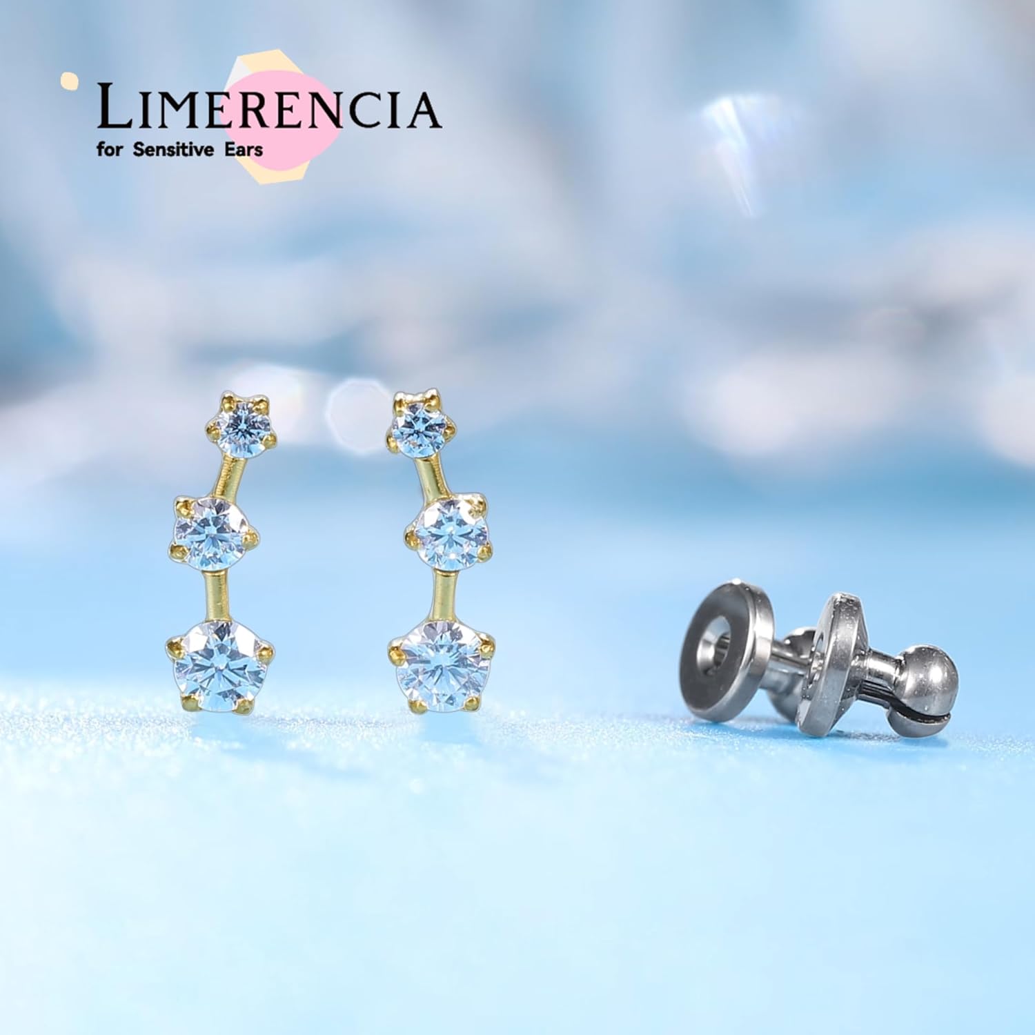 Limerencia Implant Grade Pure Titanium Studs, F136 Hypoallergenic G23 Small Dainty Cubic Zirconia Earrings for Women's Sensitive Ears - Image 3