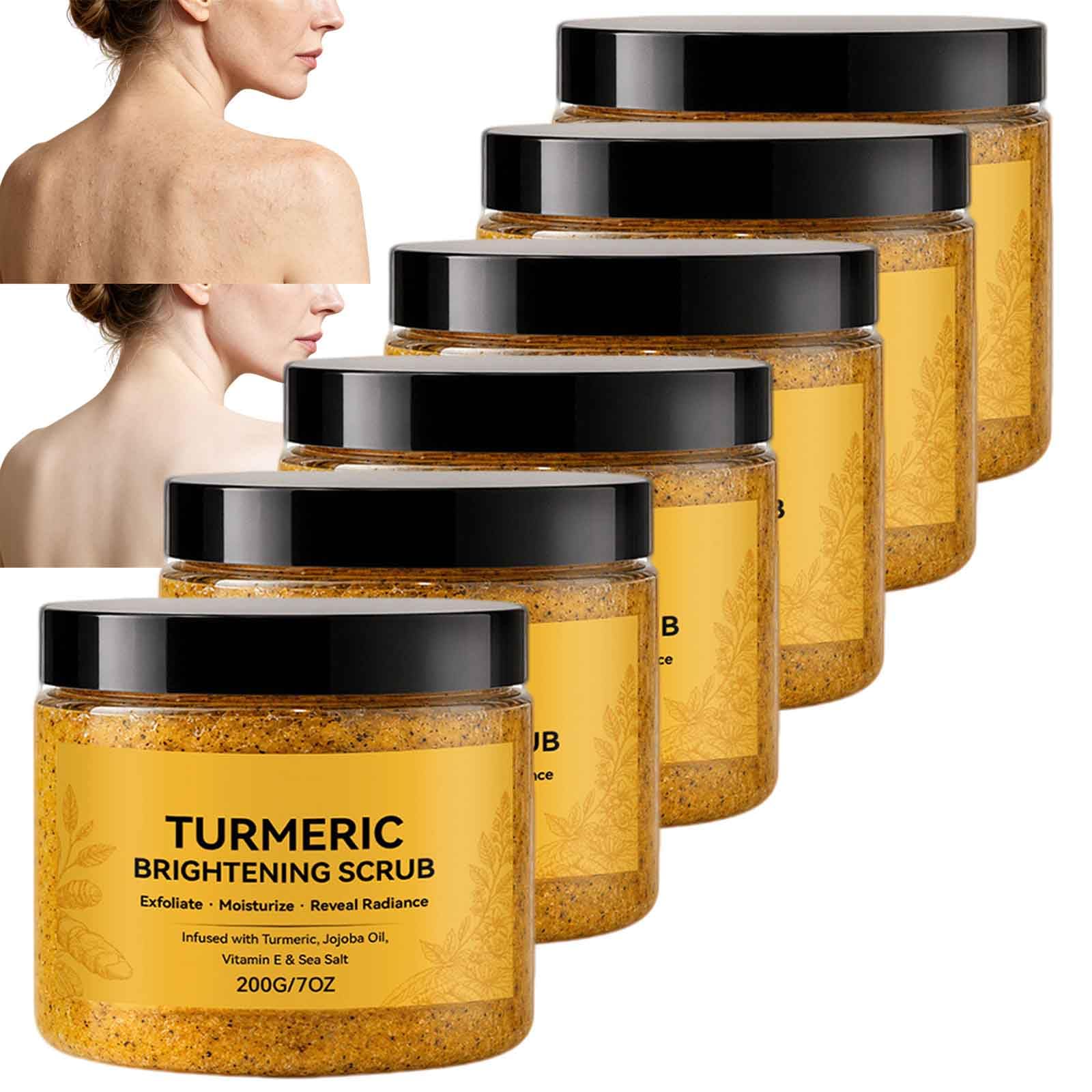 Peeling-Körperpeeling für holprige Haut, feuchtigkeitsspendendes Kurkuma-Körperpeeling, sanftes, glättendes, peelendes, aufhellendes Körperpeeling, tiefes Peeling-Gesichtspeeling (4pcs)