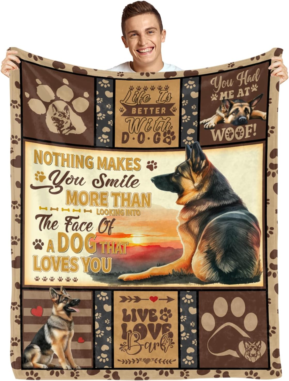 German Shepherd Blanket for Boys Girls, German Shepherd