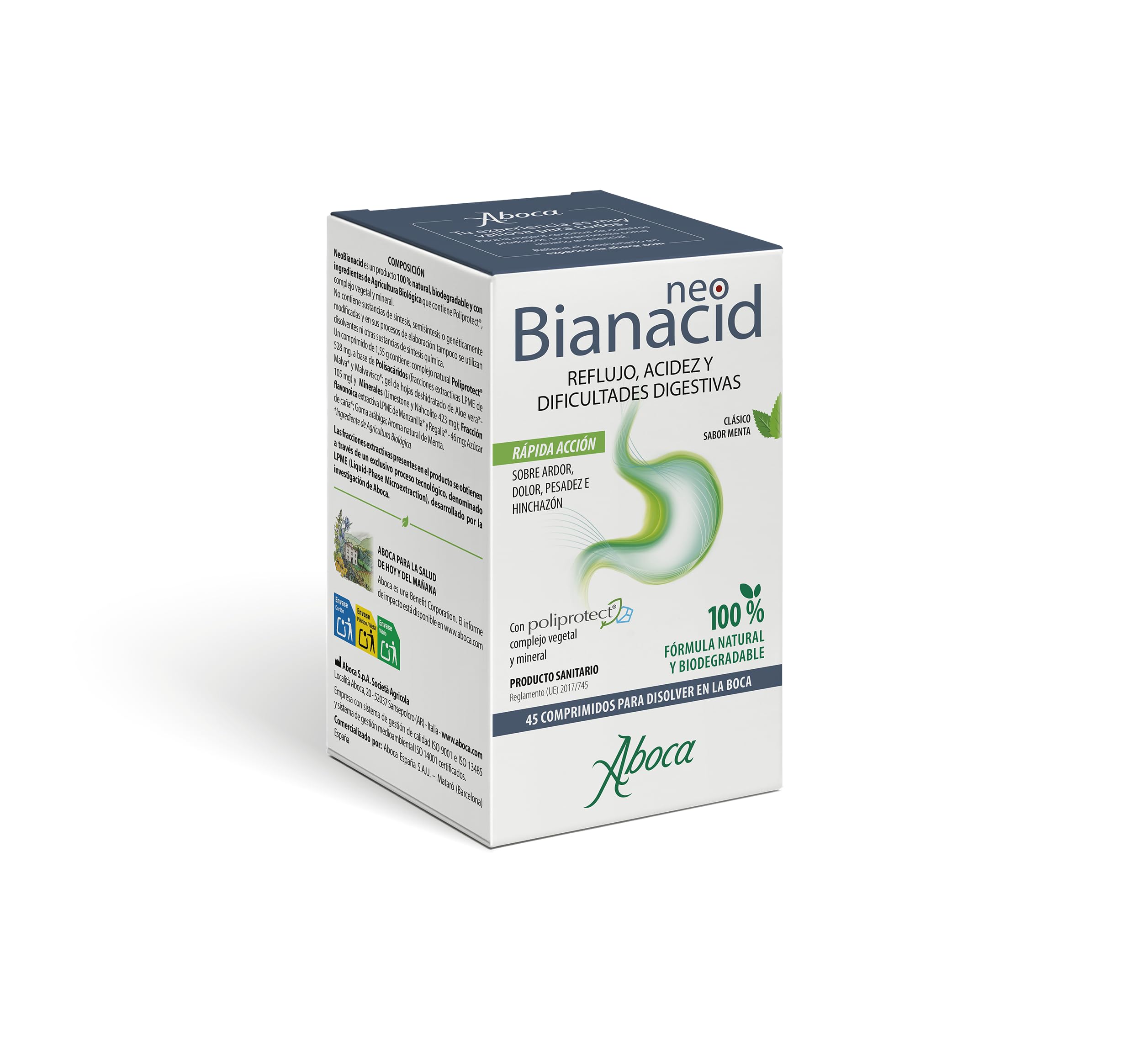 Neobianacid Protects Mucous membrane by Fighting Heartburn 45 Tablets