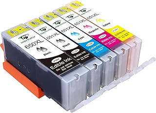 Supricolor Compatible Edible 650xl 651xl Ink Cartridges Replacement for Canon PIXMA MG5460 MG5560 MG7260 IP7260 IP8760 IX6...