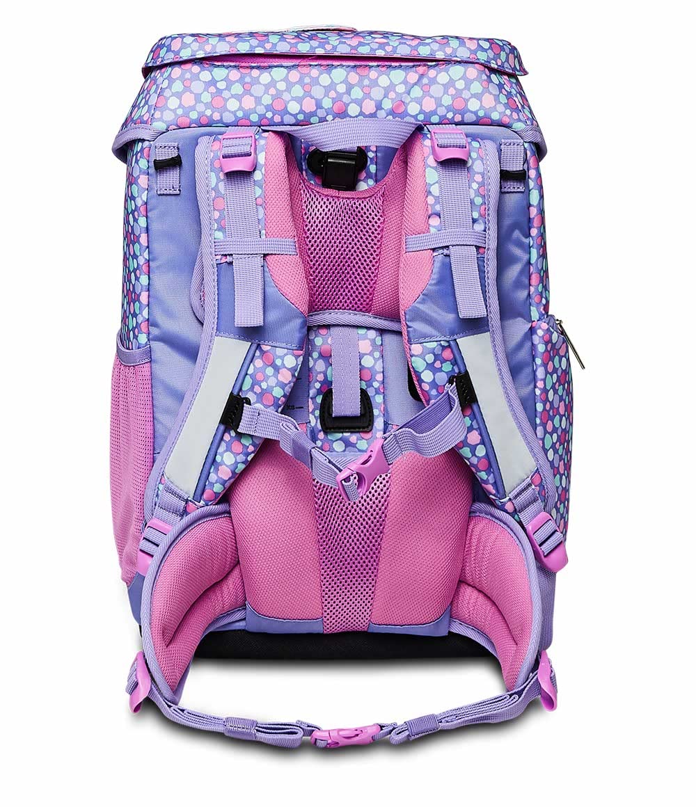 SJ Schulranzen Set 4-teilig Ergonomischer Schulrucksack, Ultraleichte Schultasche, 22 LT, ab 1. Klasse mit Mäppchen und Turnbeutel, Kinder Grundschule Mädchen Jungen