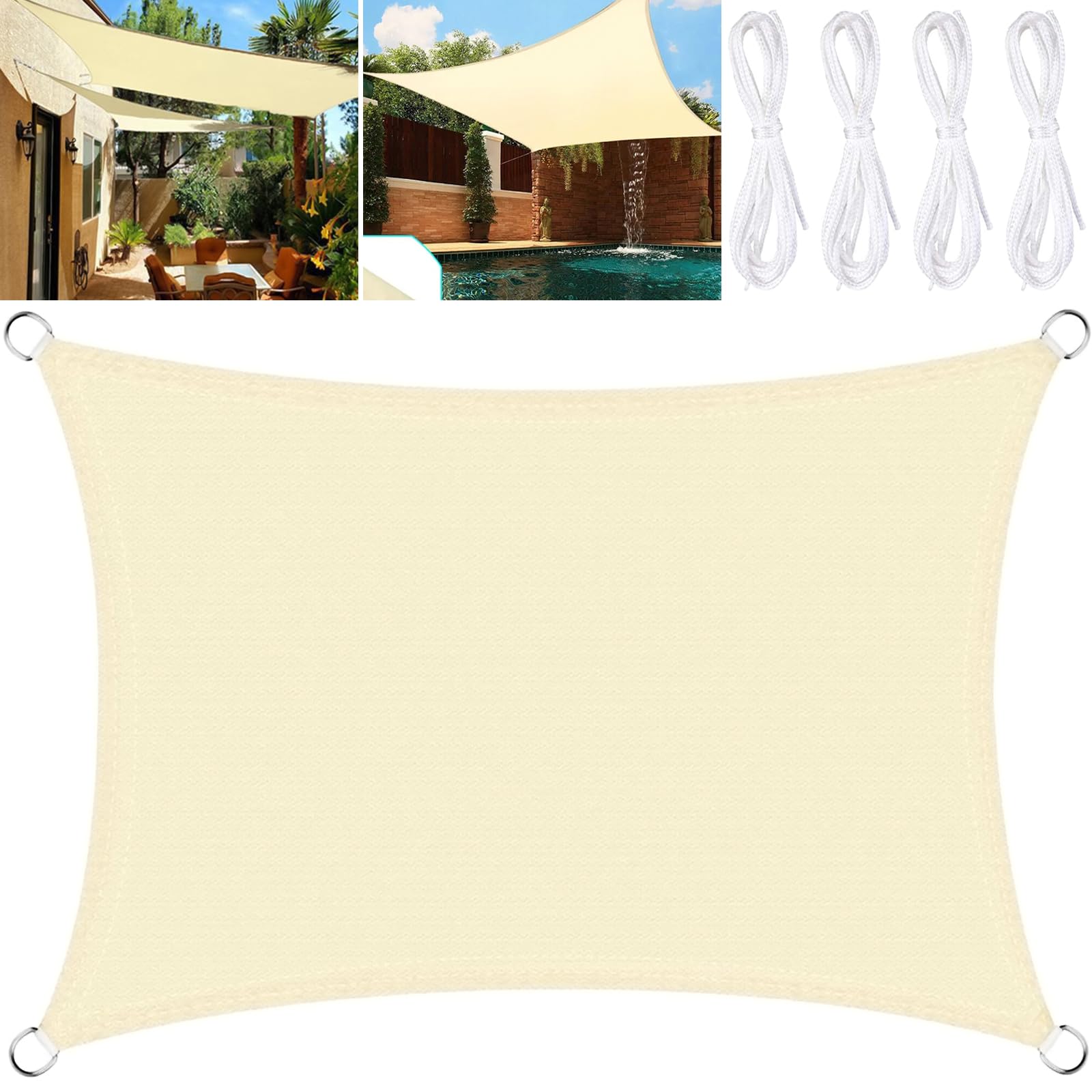 Toile Ombrage Imperméable 3 x 4m Toile Ombrage Exterieur