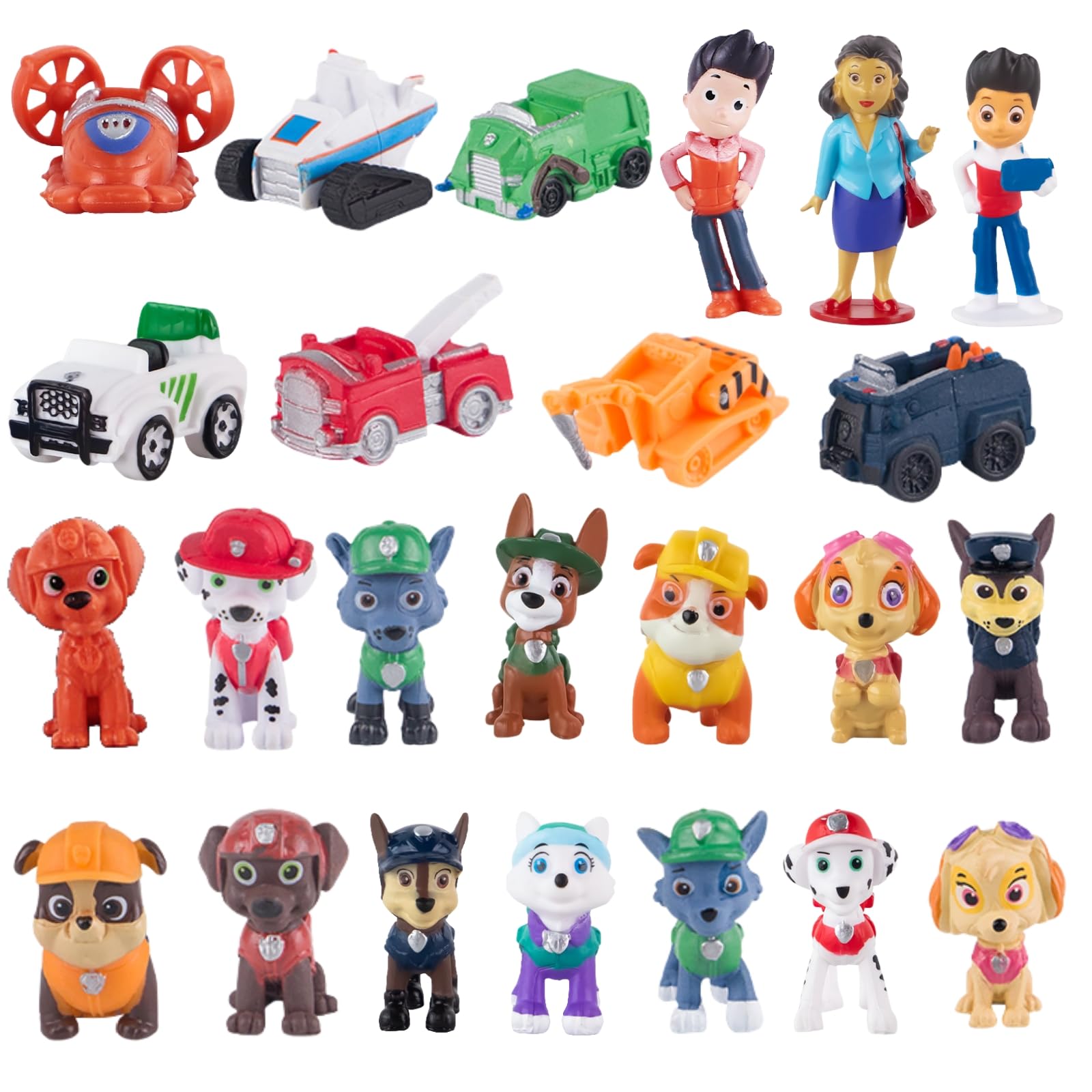 Biuebinc 24 Stück Figur Spielzeug Mitgebsel, Anime Hund Patrol Figuren Geschenk, Dog Kuchen Deko Paw Tortendeko
