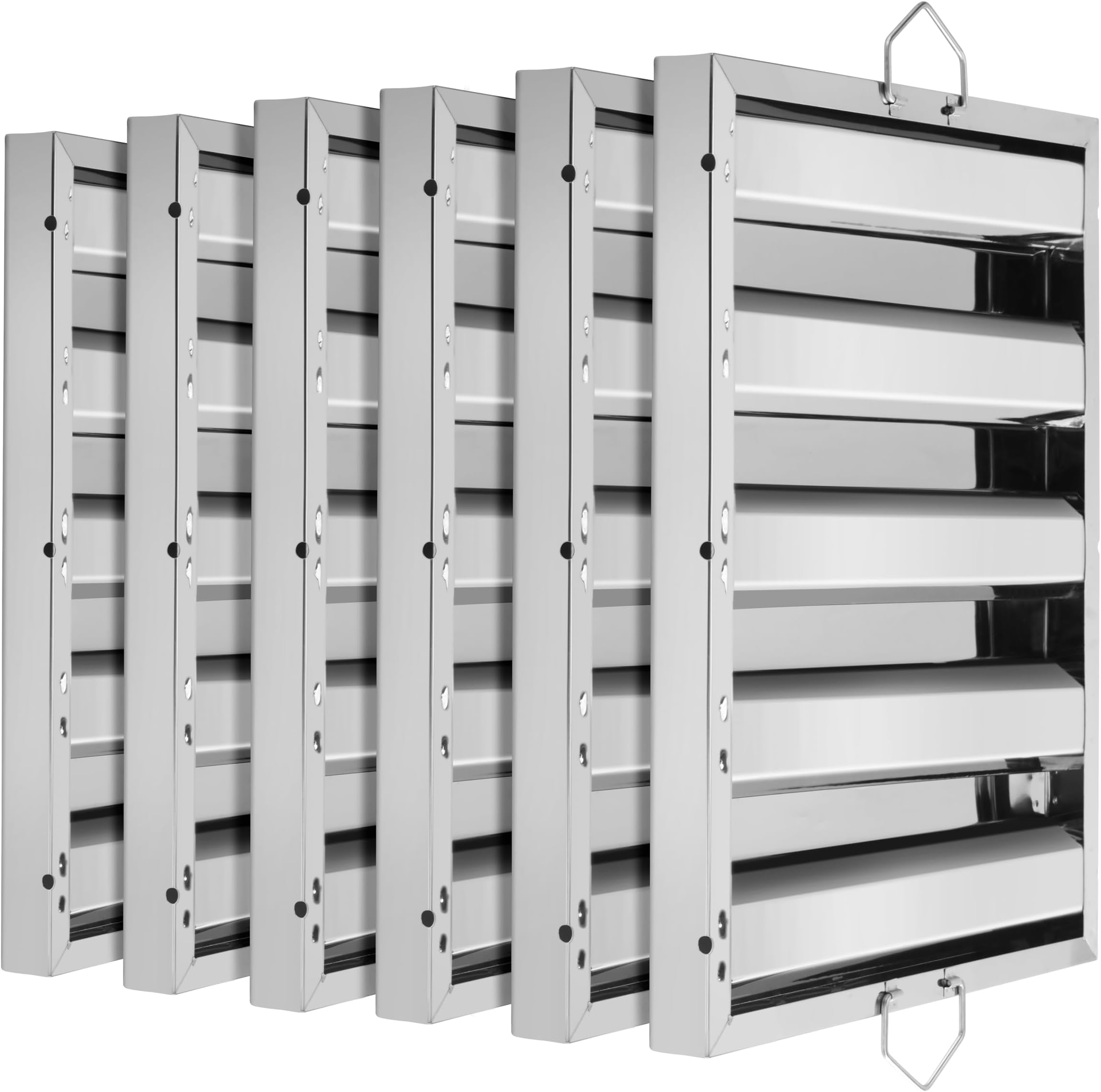 New Star Foodservice 54361 Stainless Steel Hood Filter, 20" W x 16" H, Set of 6