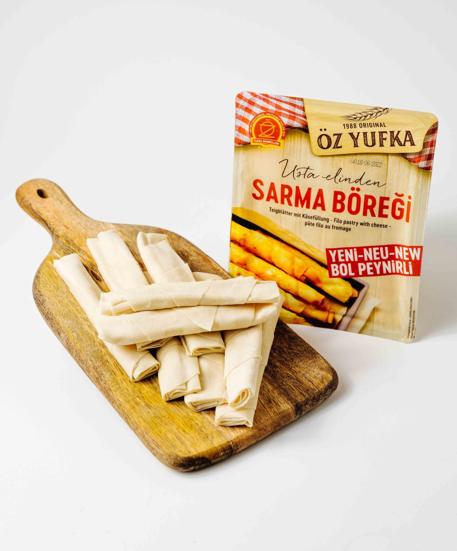 OZyufka Börek Roulé Prêt à Cuire – Farci au Fromage, Feuilleté Fait Main | Spécialité Traditionnelle – 400 g, 2 Paquets