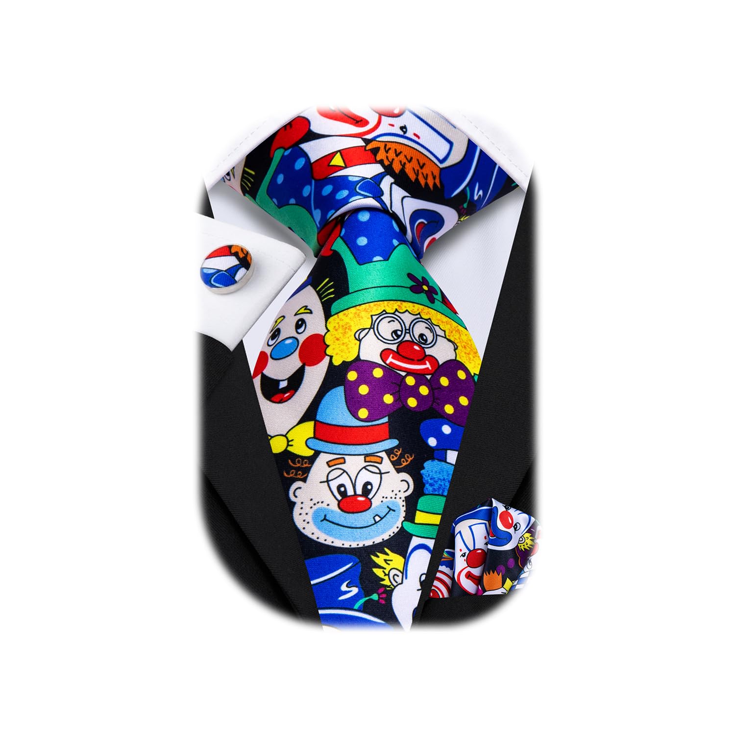 Hi-Tie Men's Tie Sets Silk Paisley Striped Necktie Pocket Square Cuff-links Sets Wedding Business Holiday