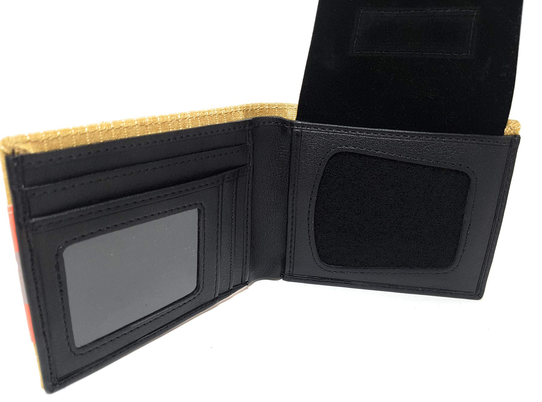 Flashfire Supply Firefighter Badge Wallet Original Reflective Turnout Bunker Fabric Gear Men Gift, Jet Black, Functional and Professional.