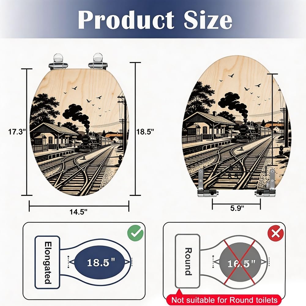 Toilet Seat A12, Standard Fit for Home Bathroom Use