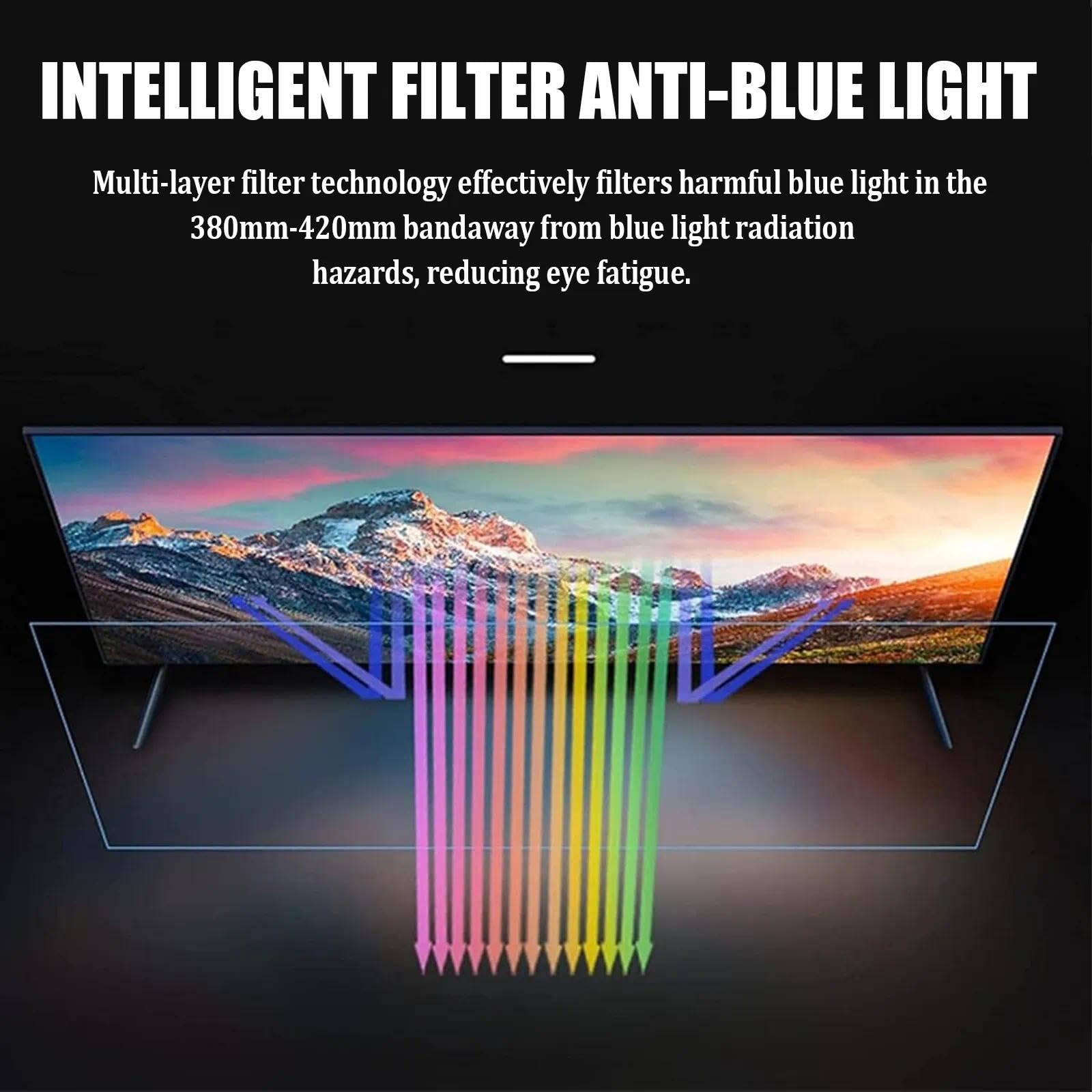82-180 cm LED Smart TV ochraniacz ekranu odporna na zarysowania niebieskie światło antyrefleksyjna folia filtrująca zmiękcza światło i łagodzi zmęczenie oczu (bez ramki 152.4 cm)