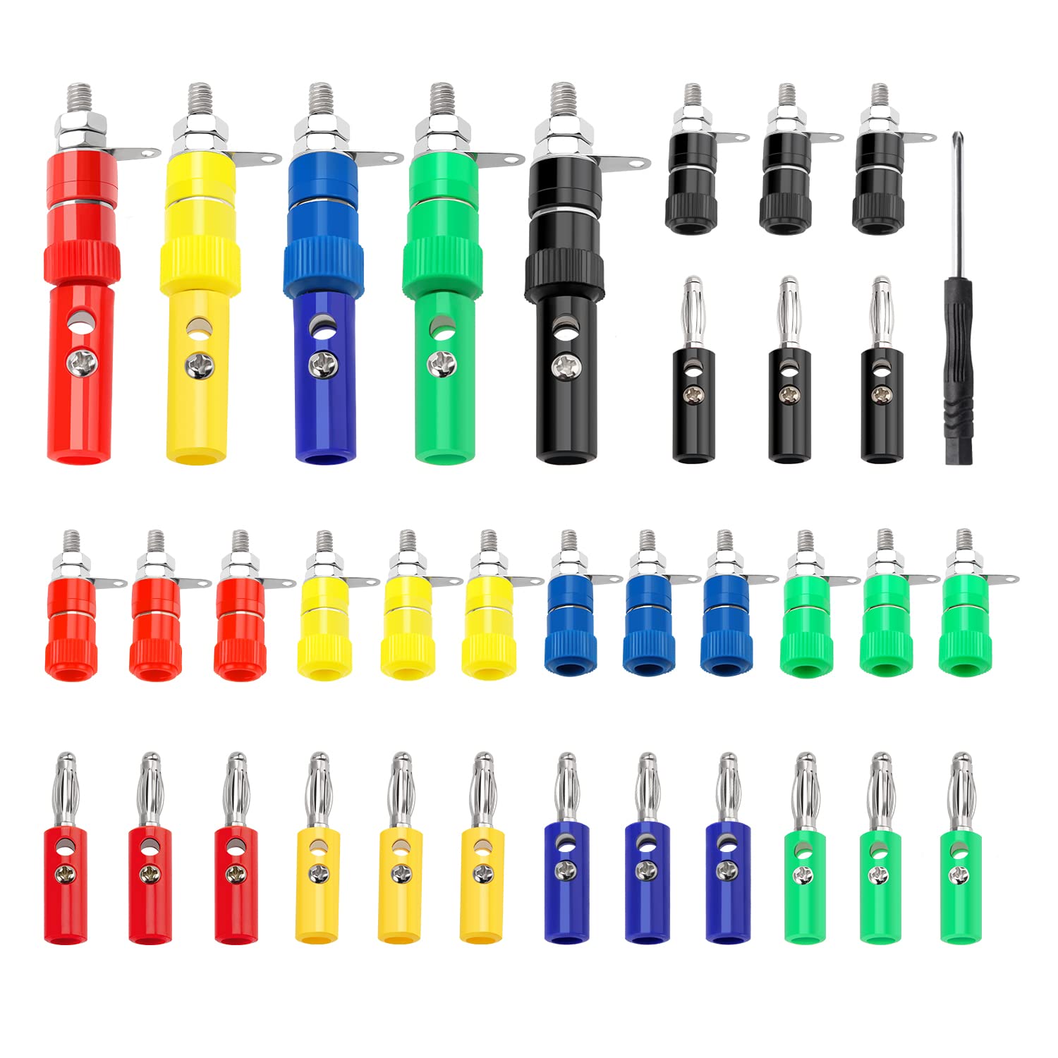 Kit Connettori Banana 4mm - 30 Pezzi Con Spine, Prese E Clip A Coccodrillo, Per Audio E Testing - Foto 4