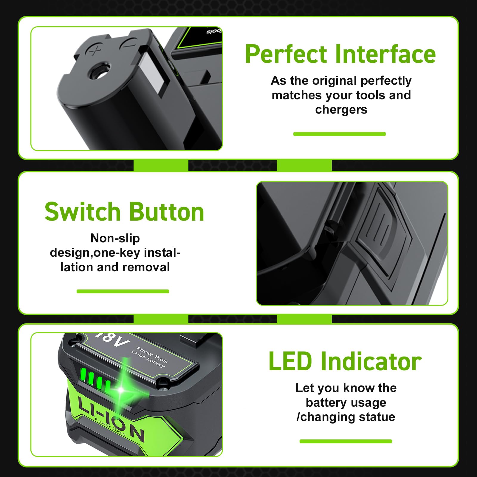 Bonadget Akumulator litowo-jonowy 9,0 Ah 18 V do Ryobi One Plus P102 P108 P189 P190 P197 P100 P107 do Ryobi Bezprzewodowy akumulator 18V