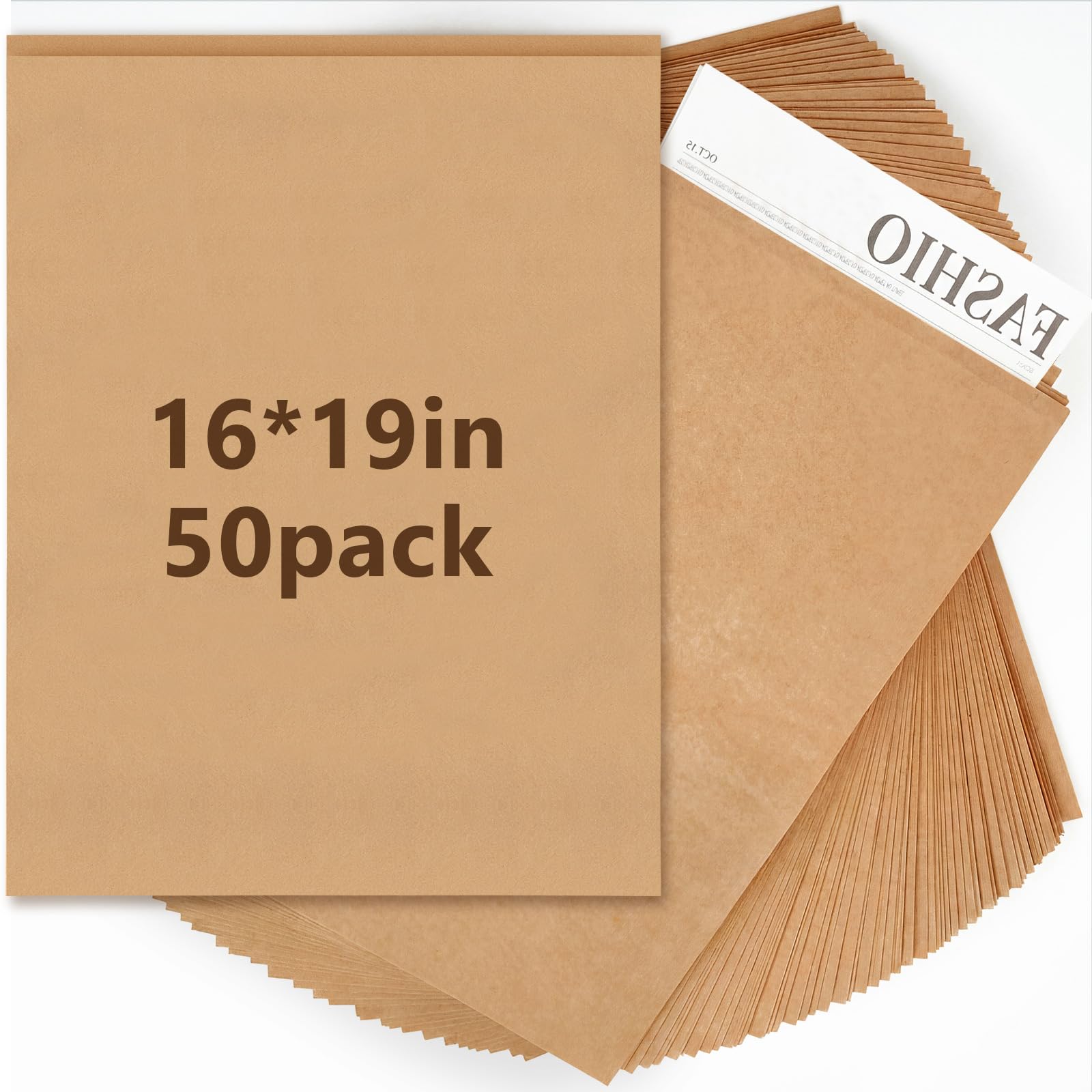 Photo 1 of ForraFun Brown Flat Paper Bags - 50 Pack, 16 x 19 Inch