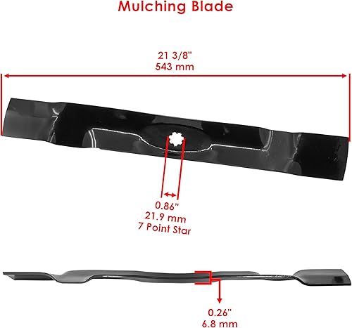 Miniatura 2 de Caltric 2 cuchillas de cubierta compatibles con John Deere 102 105 107 115 125 135 D100 D105 (21 38 pulgadas de largo - 2.6 pulgadas de ancho)