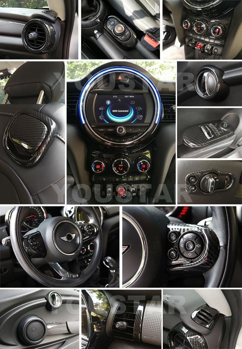 UNICUS Steering Wheel Cover Carbon Effect 1x Set Compatible with Mini Cooper F54 F55 F56 F57 F60