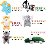 SHARLOVY Jouets pour chiens, Jouets de chiots d'animaux farcis, Jouet de chiot mignon pour chiens de dents, Jouettes pour chiens pour chiens petits à moyens, Joutes pour chiens doux, Ensemble de jouets pour chiens en peluche 12 dans un sac de transport