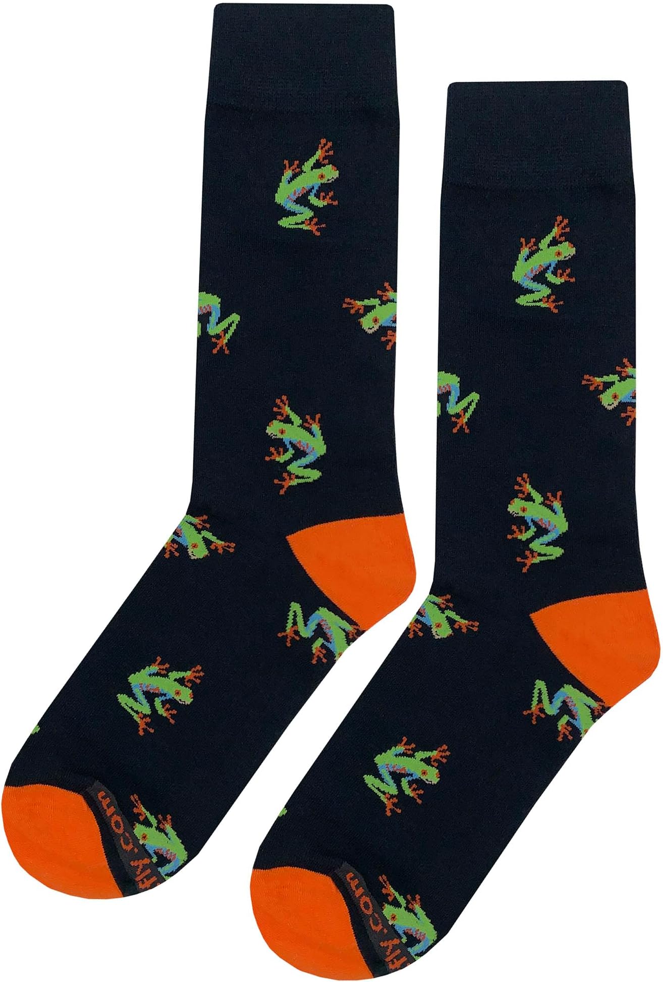 Tree Frog Dress Socks Funny Novelty Crazy Fun Design Men Size 8-12 Cotton Casual Crew Colorful Funky Fancy Socks Gift for Men