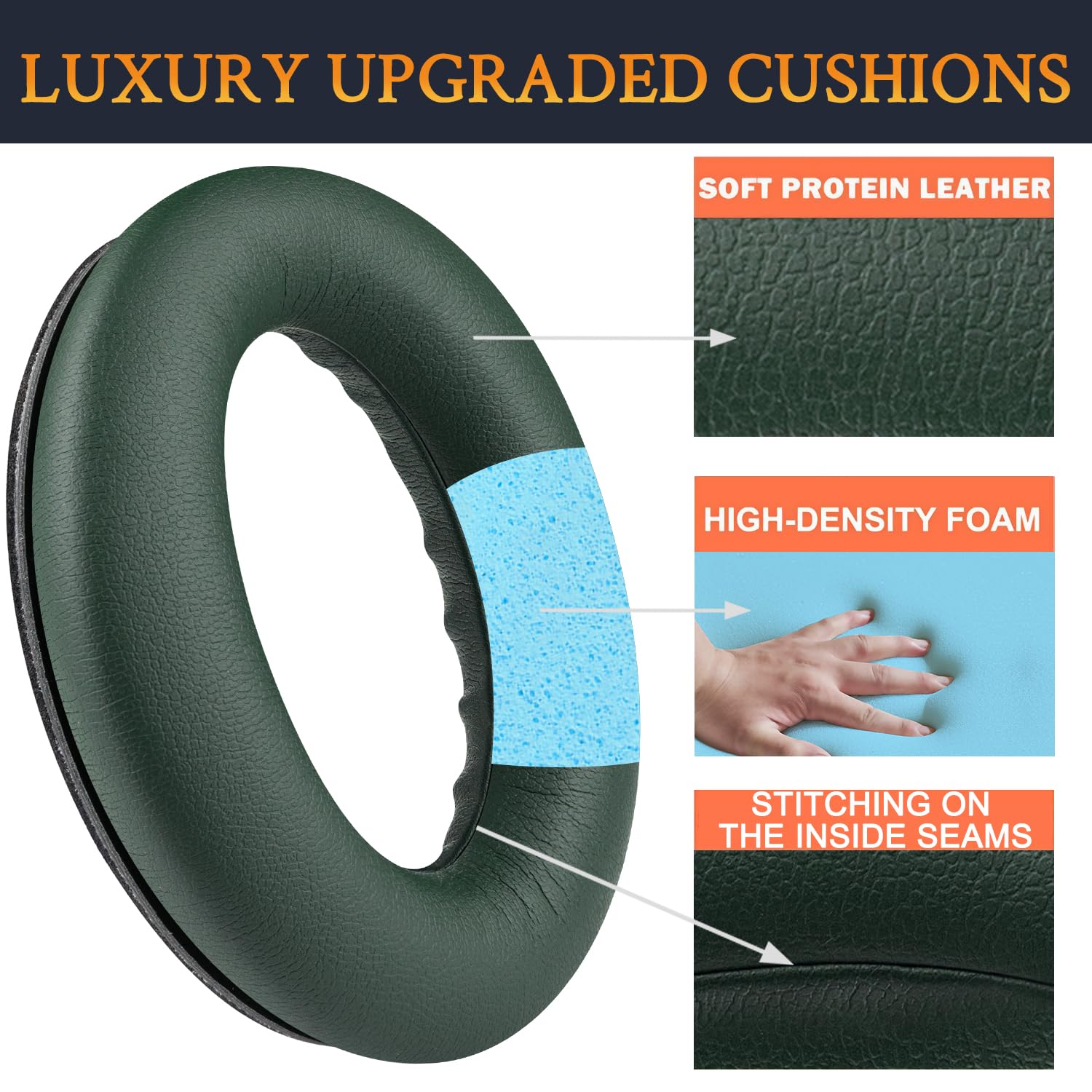 SOULWIT Mousse Coussin + Bandeau + Silicone Coussinet Couverture Protecteur, Kit de Remplacement pour Bose QuietComfort 45 (QC45) / QuietComfort SE (QC SE) / New Quiet Comfort Circum-aural Casque