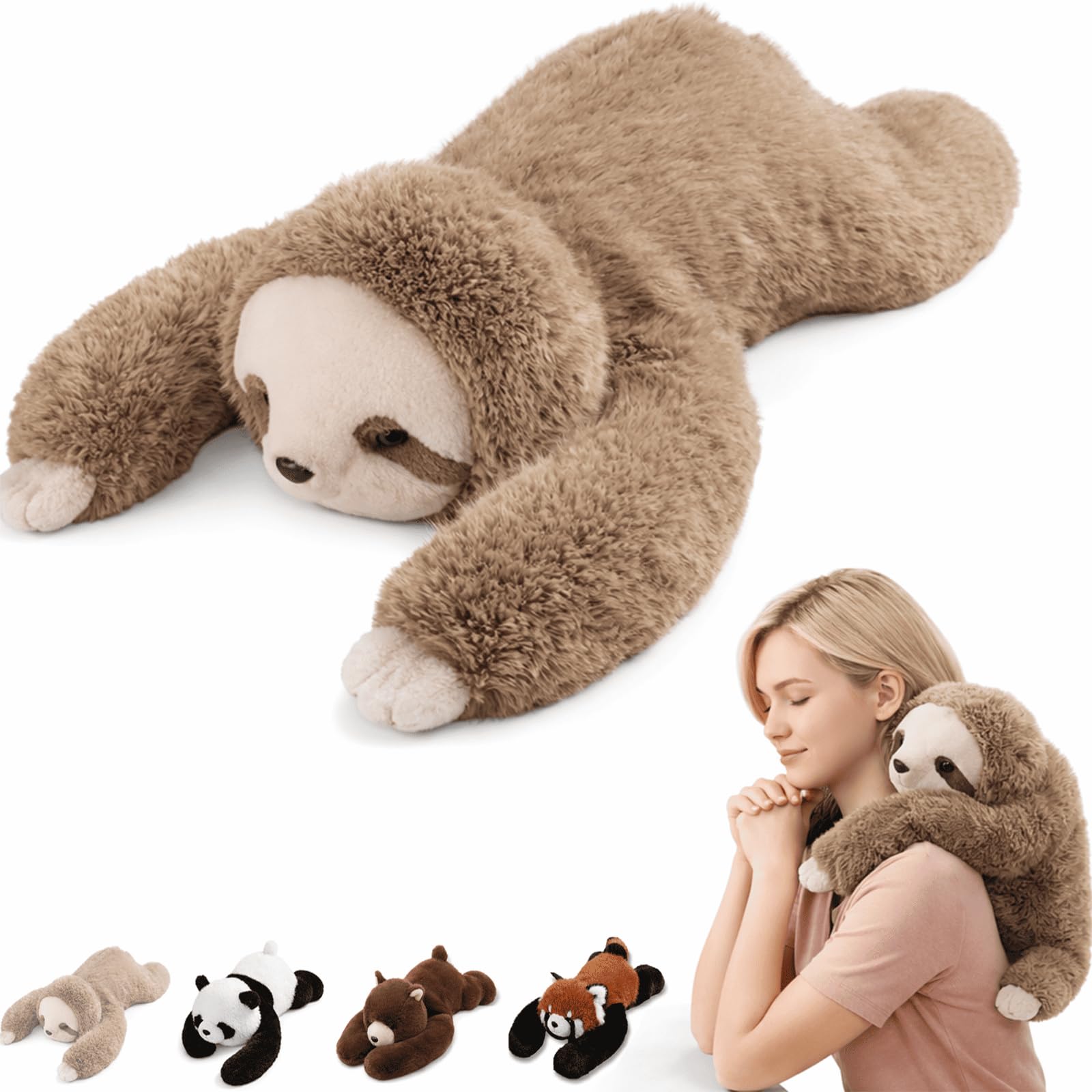 Weighted Plush Animal for Anxiety Relief, Soft Stuffed Animal Plush, Calming Comfort Companion for Stress Relief & Relaxation, Ultra Soft Cuddly Plush (Sloth, 30CM)