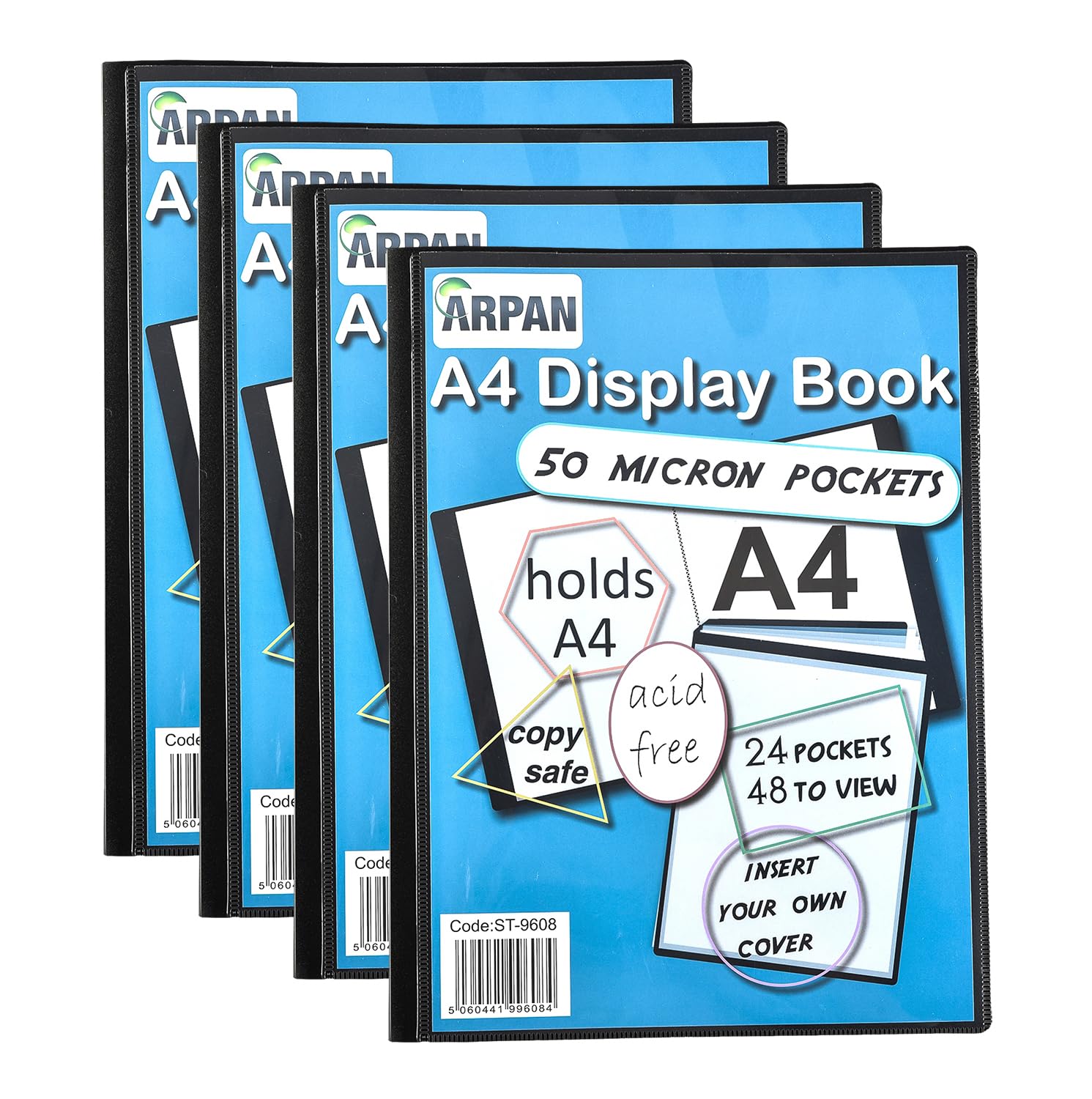 A4 Presentation Display Book with 24 Pockets 48 Views - Book Folder Folio Document Protector with Plastic Sleeves - by Arpan (4)