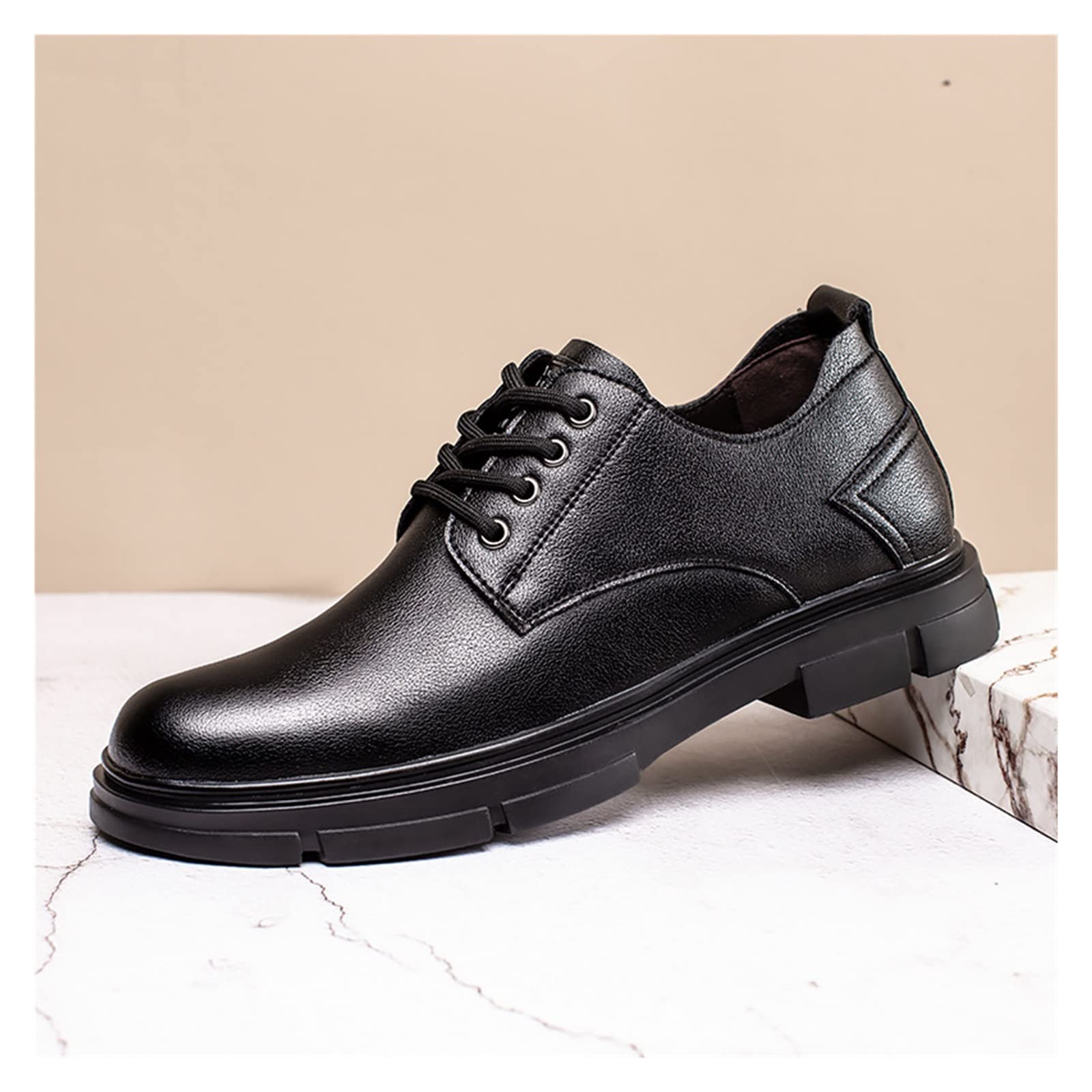 CARZE Męskie skórzane buty Casual Business Formalne skórzane buty derby Brytyjska koreańska wersja Retro męskie skórzane buty buty męskie(38)