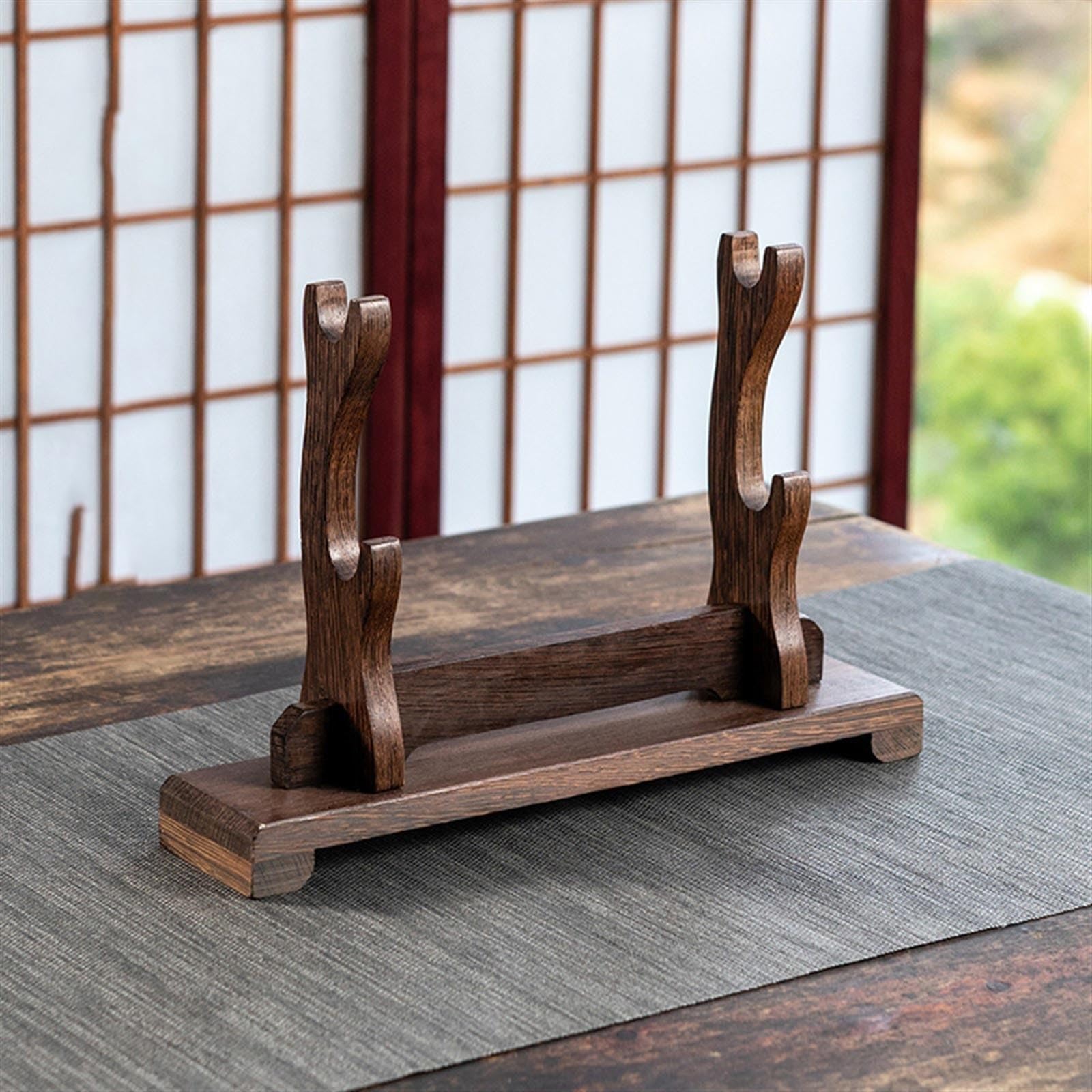 Alas De Pollo Soporte para Espada Madera Maciza Soporte para Cuchillos Adornos De Salón Soporte para Katana Soporte De Espada Multicapa De Madera Expositor(2 Layers,M)