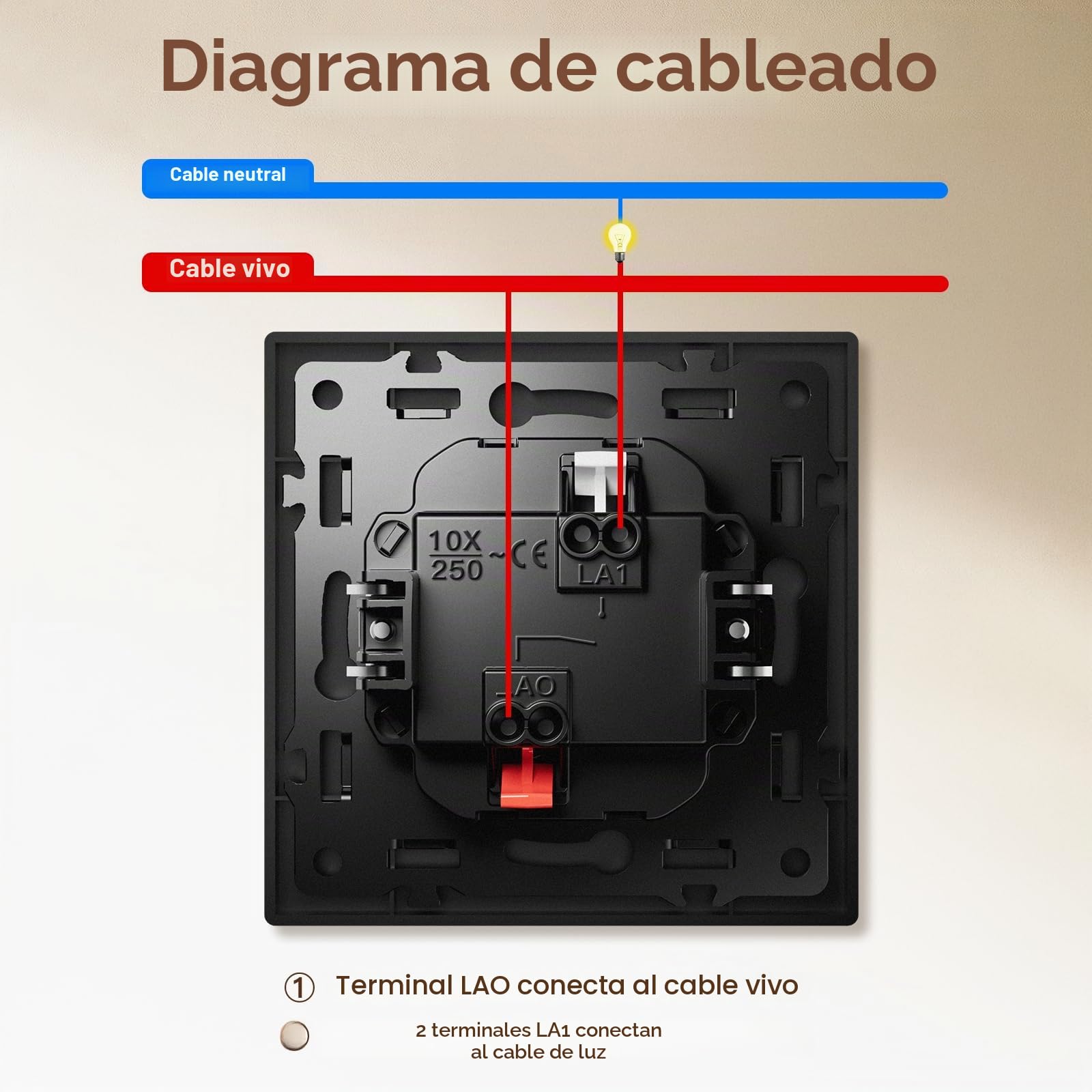 BSEED Interruptor Pared con Garras, Interruptor de luz con LED Indicador, Fácil de Instalar, Marco de PC mate, 1 Gang 1 Vía, 86 * 86mm Negro