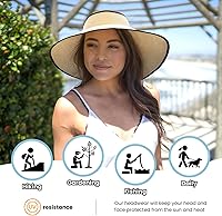 Vista 17 de Simplicity - Sombrero con protección solar UV UPF 50 para mujer, convertible en visera para playa