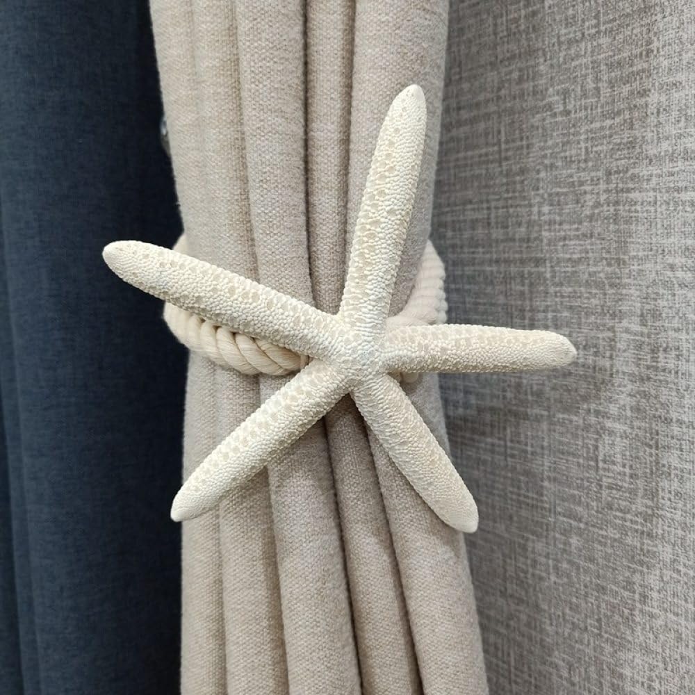Alzapaños de cortina de estrella de mar OUdini con cuerda tejida a mano