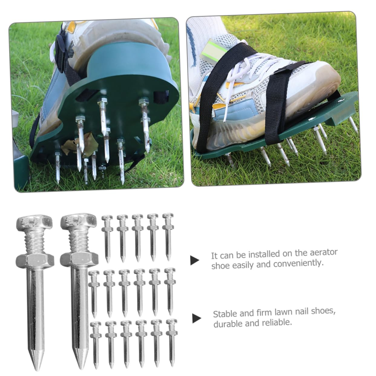 ULTECHNOVO 4sets Garden Lawn Aerator Shoes Nails Aerator Stake for Shoe Lawn Air Tool 26pcs*4