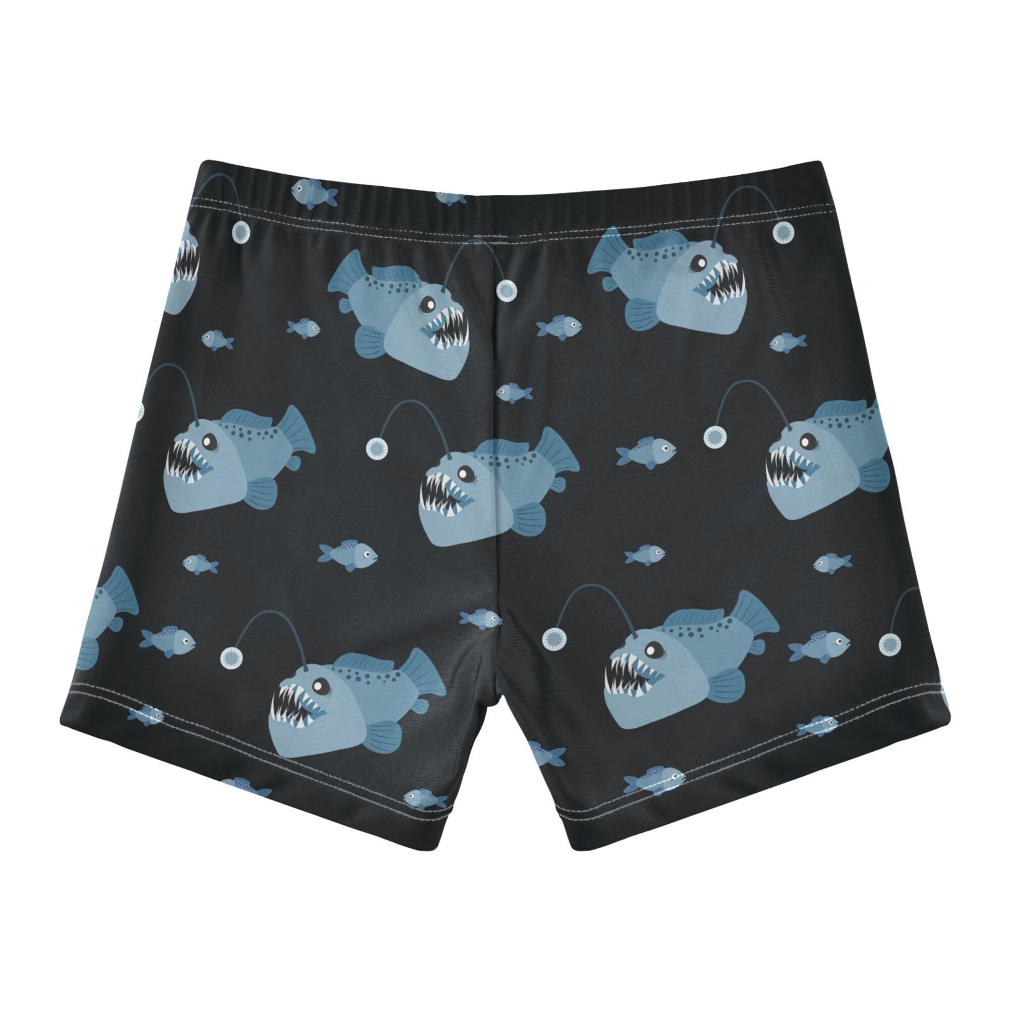 YYZZH Angler Fish Pattern Boys Swim Trunks Kid's Swim Pants Swim Shorts Bathing Suit Swimsuit Swimwear Multicolor