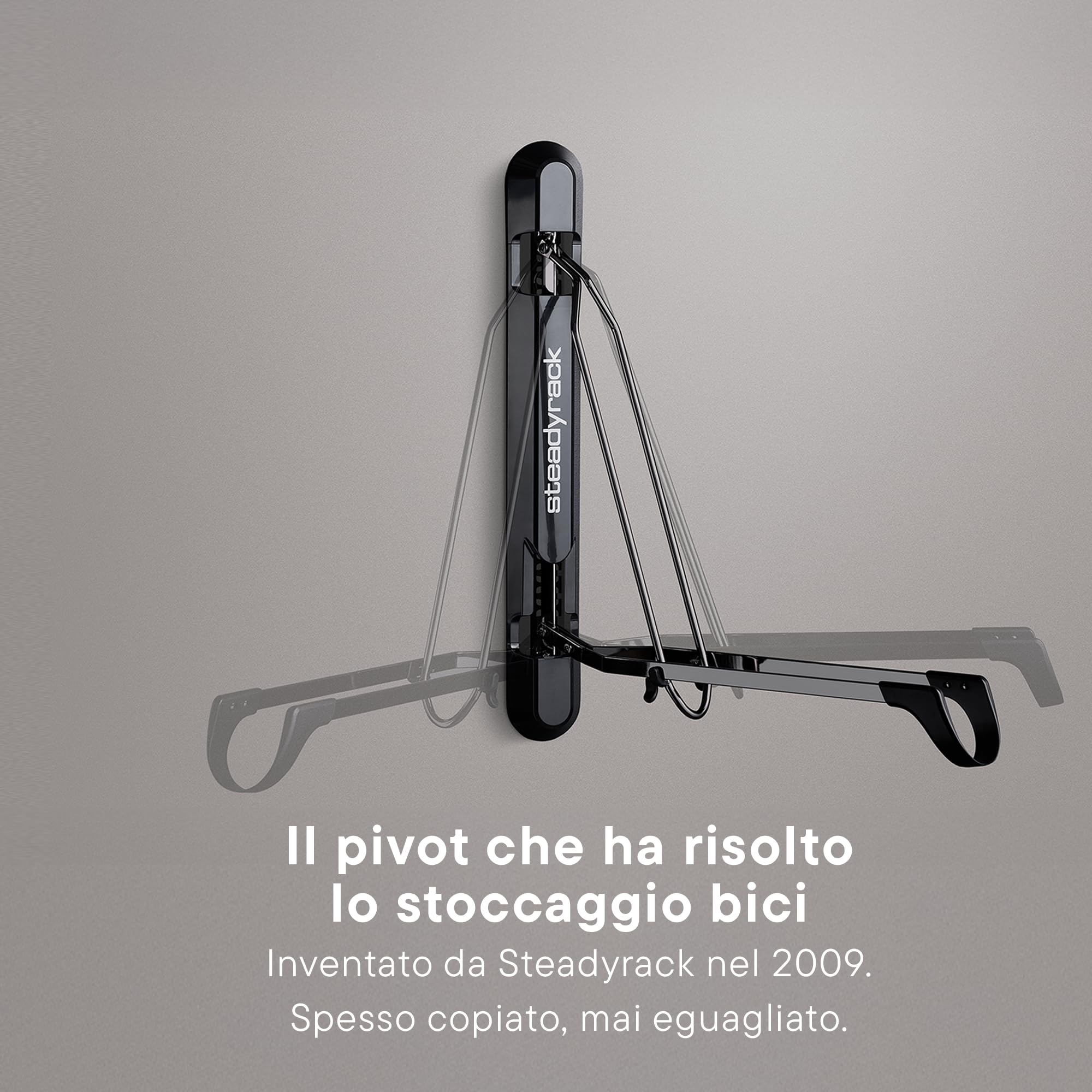 Steadyrack ProFlex Narrow Bike Rack – Supporto da Parete Verticale per Biciclette – Adatto a Bici da Corsa, BMX, Gravel, con Parafanghi e altro – Include GearMate SteadySpine