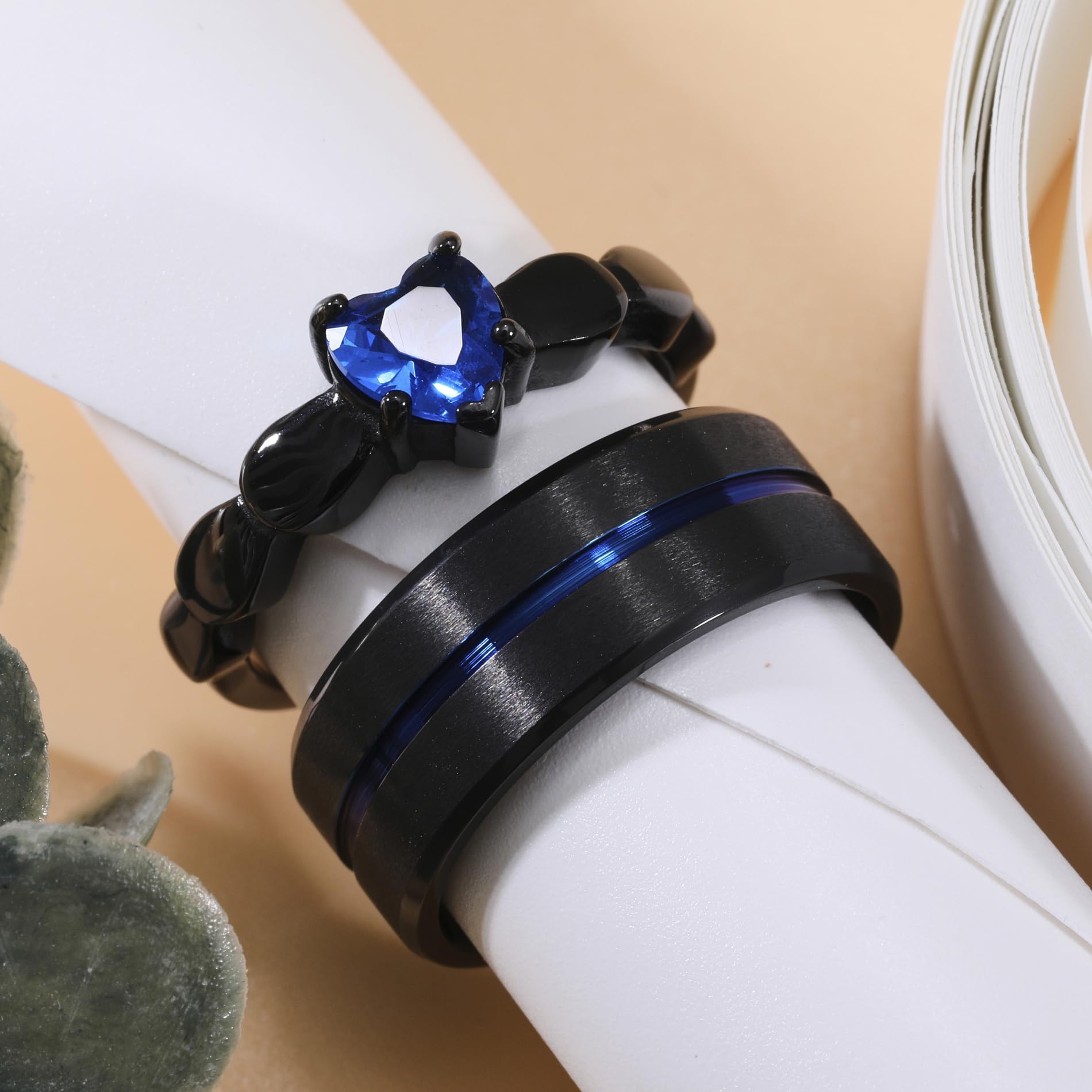 Anillos de Promesa Personalizados para Parejas Acero Inoxidable Alianzas de Matrimonio Hombre Mujer Grabado Nombre Texto Set Anillos de Compromiso Regalos para San Valentín Ajuste Cómodo