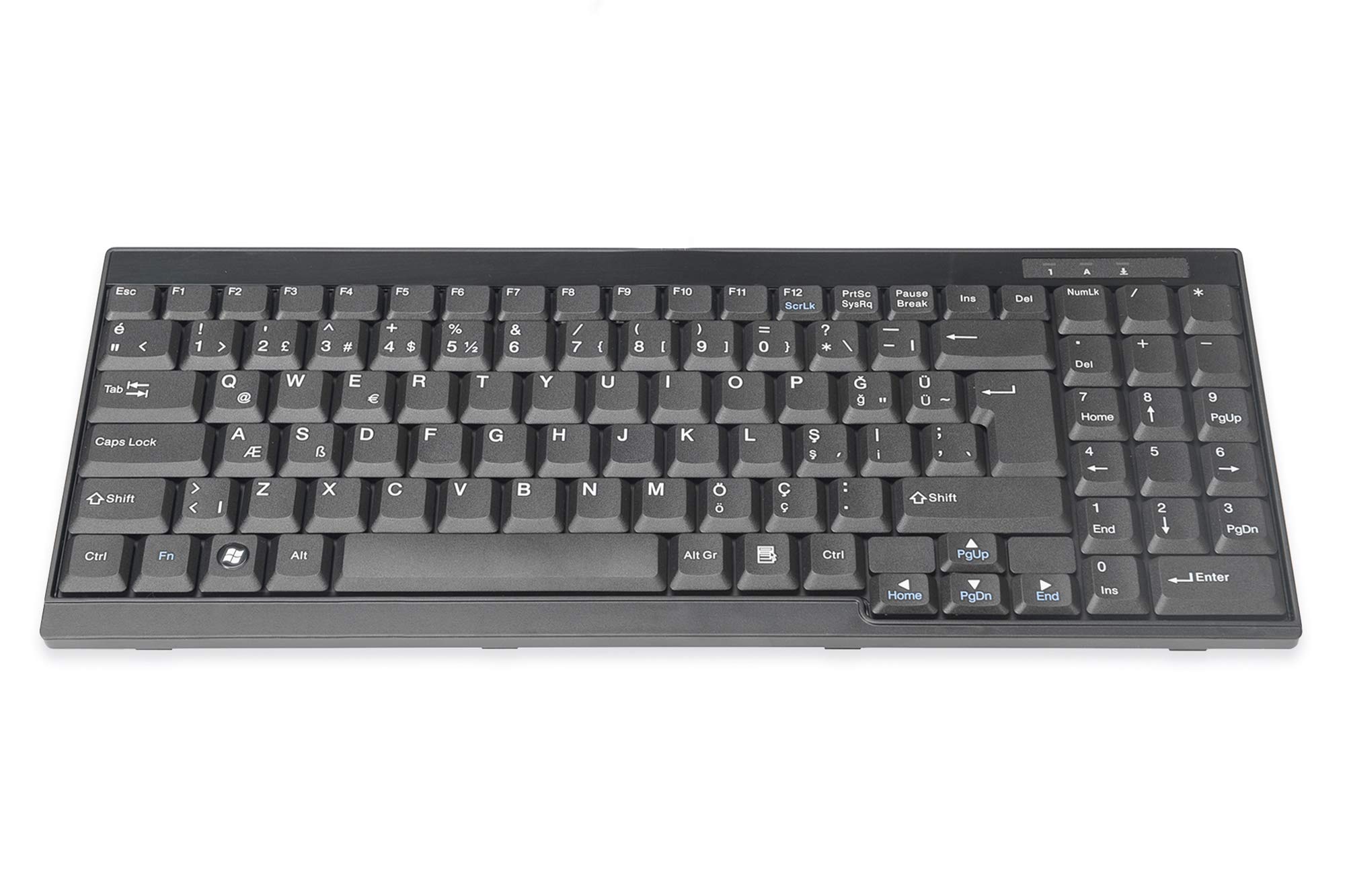 DIGITUS KVM Keyboard – Replacement for DS-72210 / DS-72211 – Turkish layout – Spare part or retrofit kit for LCD KVM consoles – Device-specific connector – Black