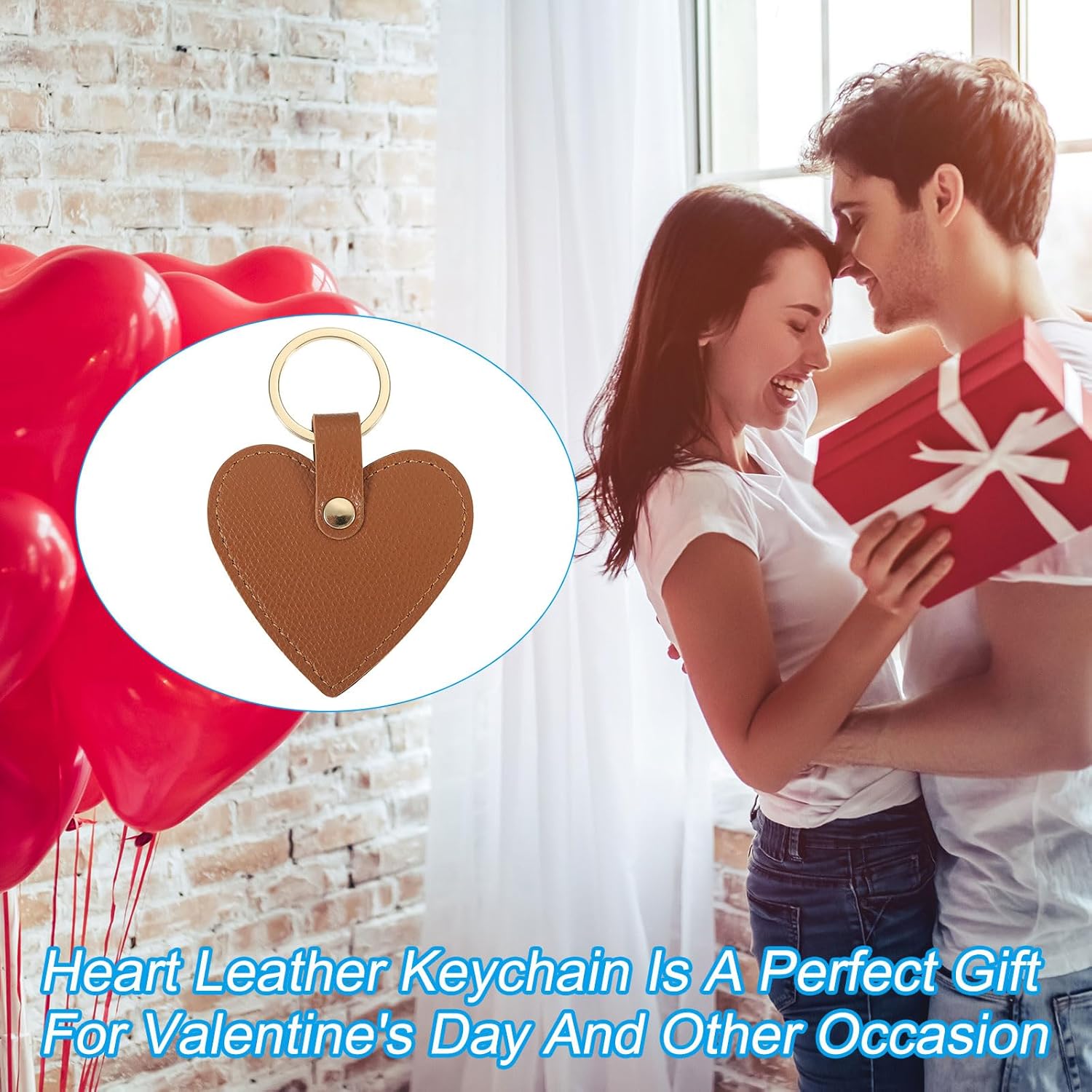 Patikil Heart Leather Keychain - Cute Valentine's Day Wedding Party Favors - Image 4