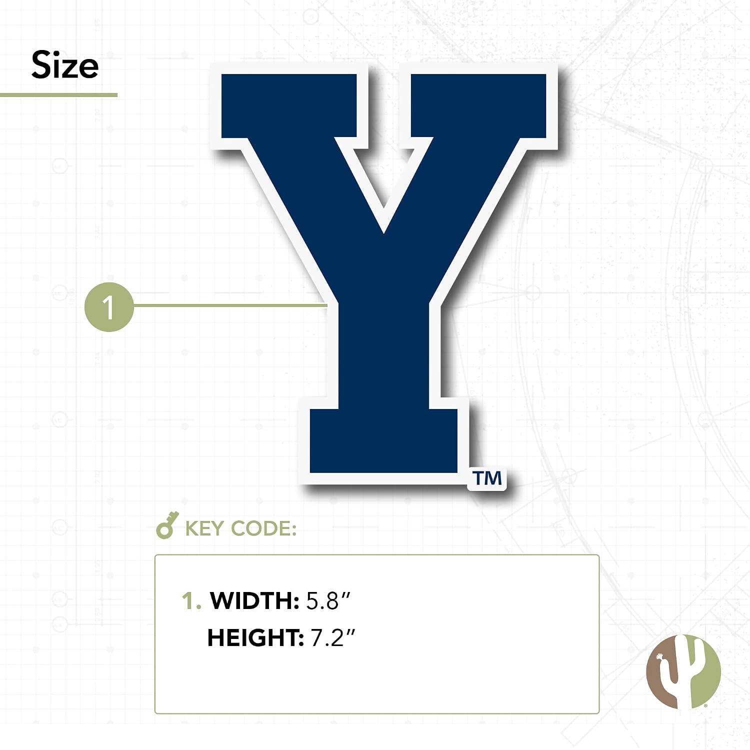 Desert Cactus Brigham Young University Sticker Cougars BYU Cougs Vinyl Decal Laptop Water Bottle Car Scrapbook (IND 11)