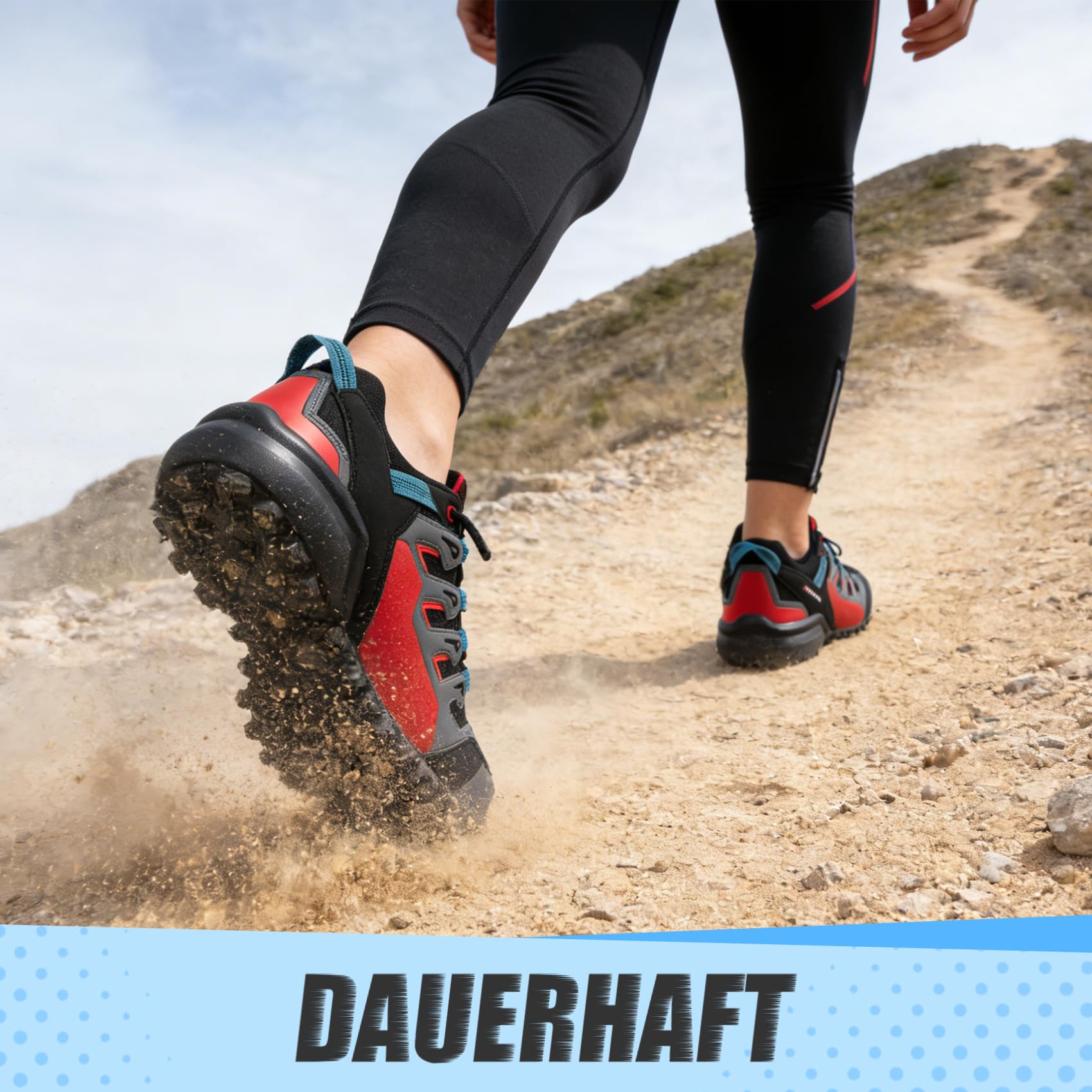 Herren Trail Running Schuhe Wasserdicht Leicht rutschfest – Atmungsaktive Outdoor Wanderschuhe Wasserabweisend – Leichte Sneaker für Walking, Arbeit & Trekking
