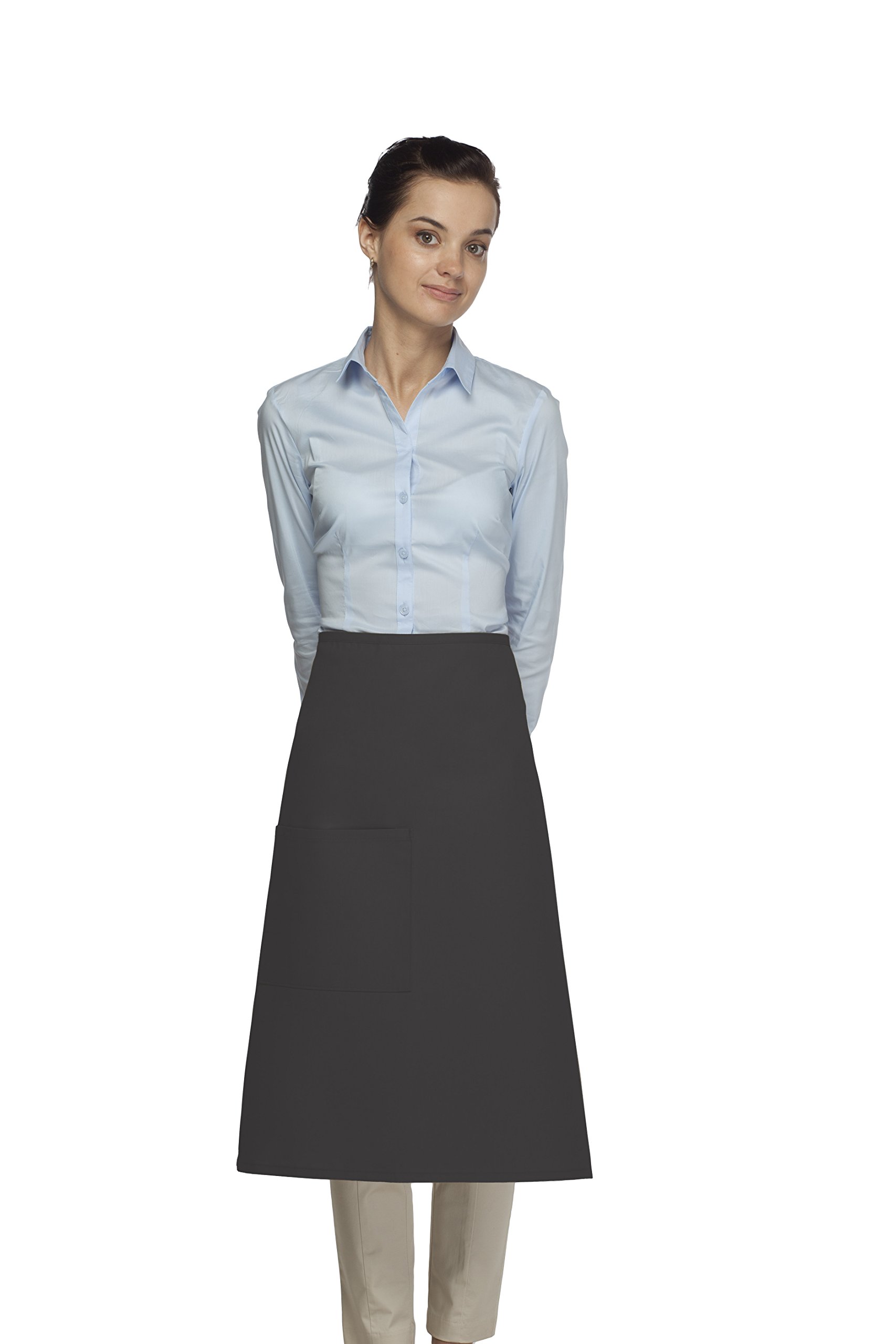 Averill's Sharper Uniforms Three Quarter One Pocket Bistro Apron with Pencil Divide 3/4 one pocket (Set of 6) Charcoal
