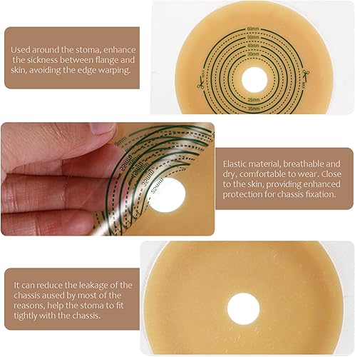Miniatura 4 de EXCEART Oblea adhesiva de barrera de piel para sistema de bolsa bolsas ostomía anillo barrera de colostomía 5 unids